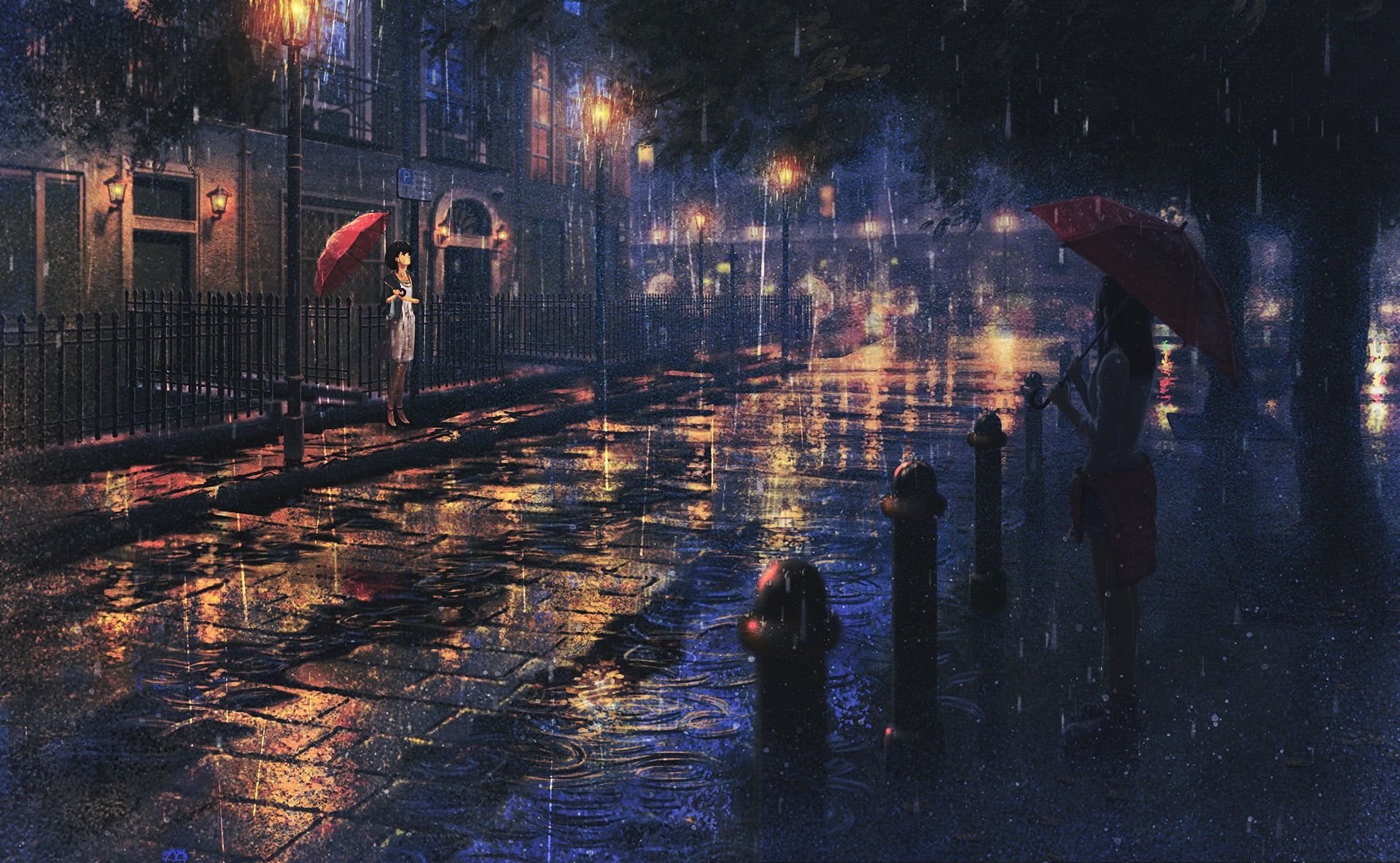 1920X1080 Rain Anime Wallpapers