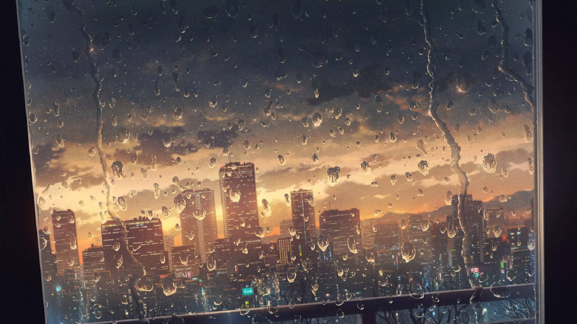 1920X1080 Rain Anime Wallpapers