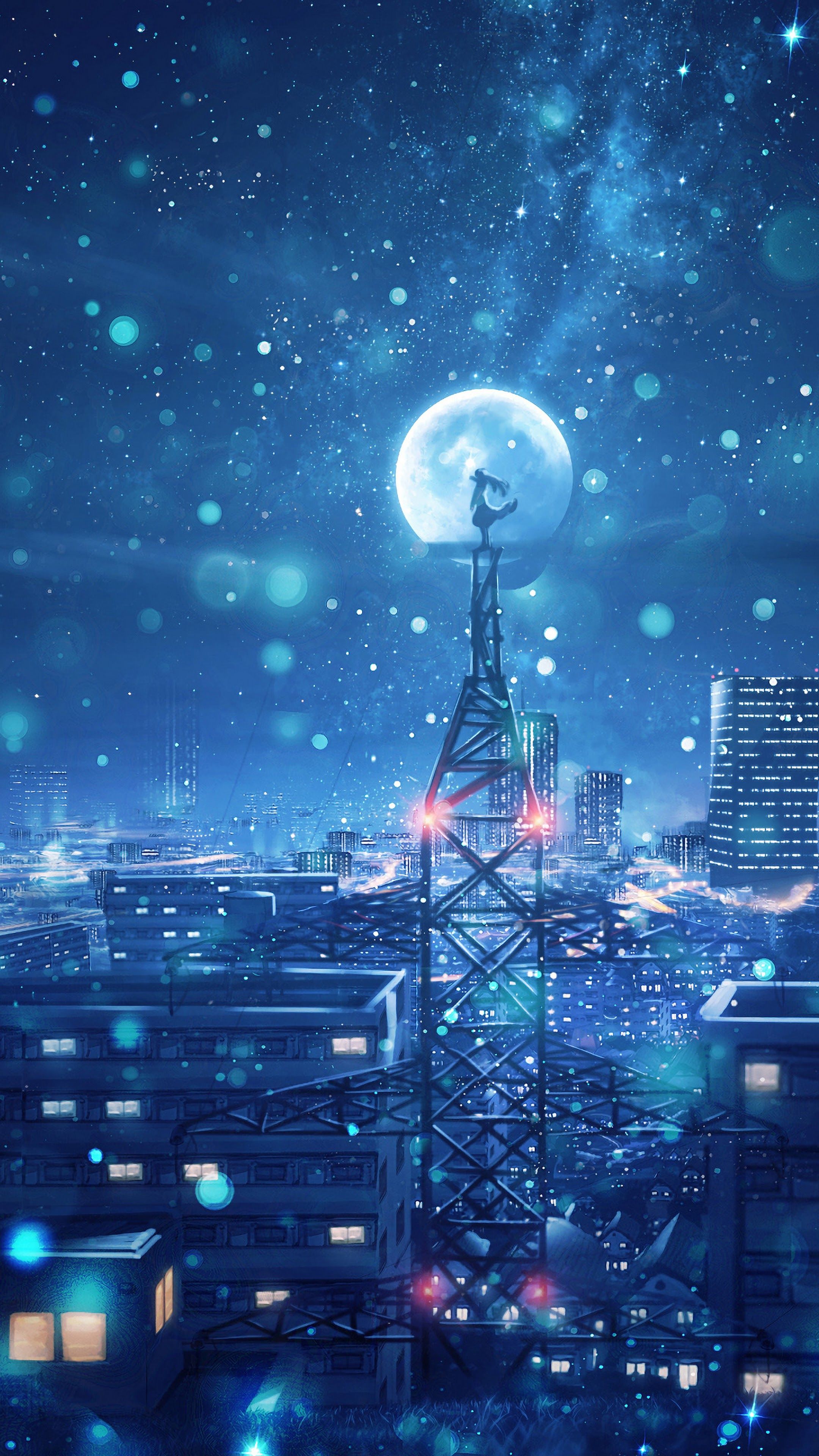 4K Anime City Night Wallpapers