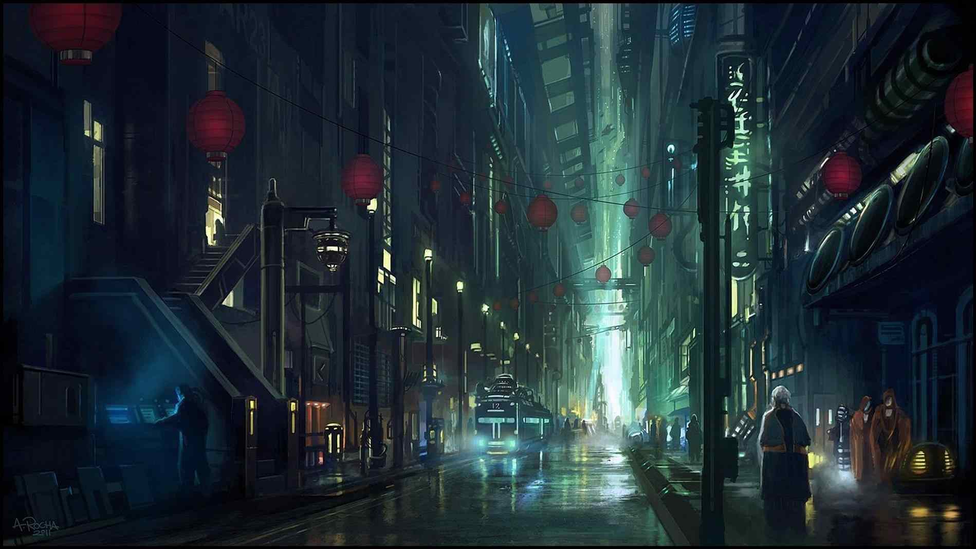 4K Anime City Night Wallpapers