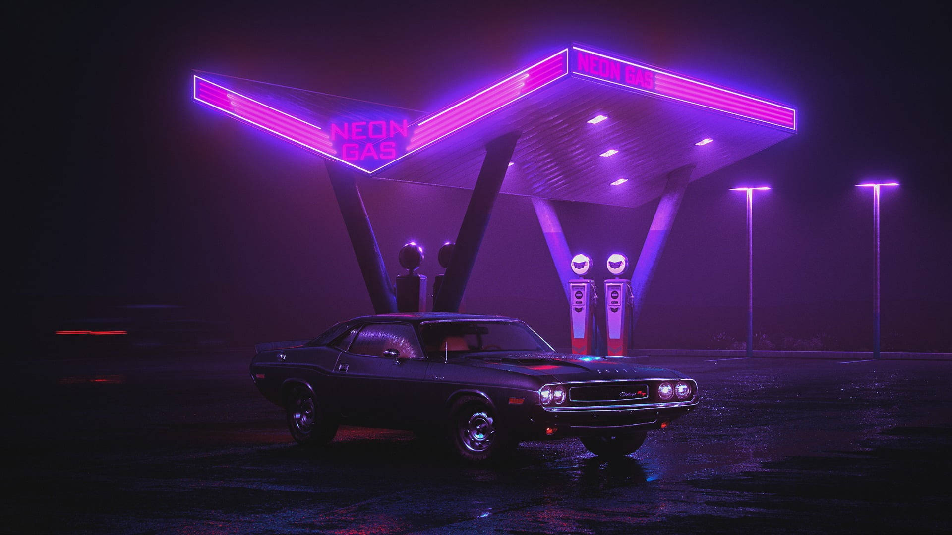 4K Neon Purple Wallpapers