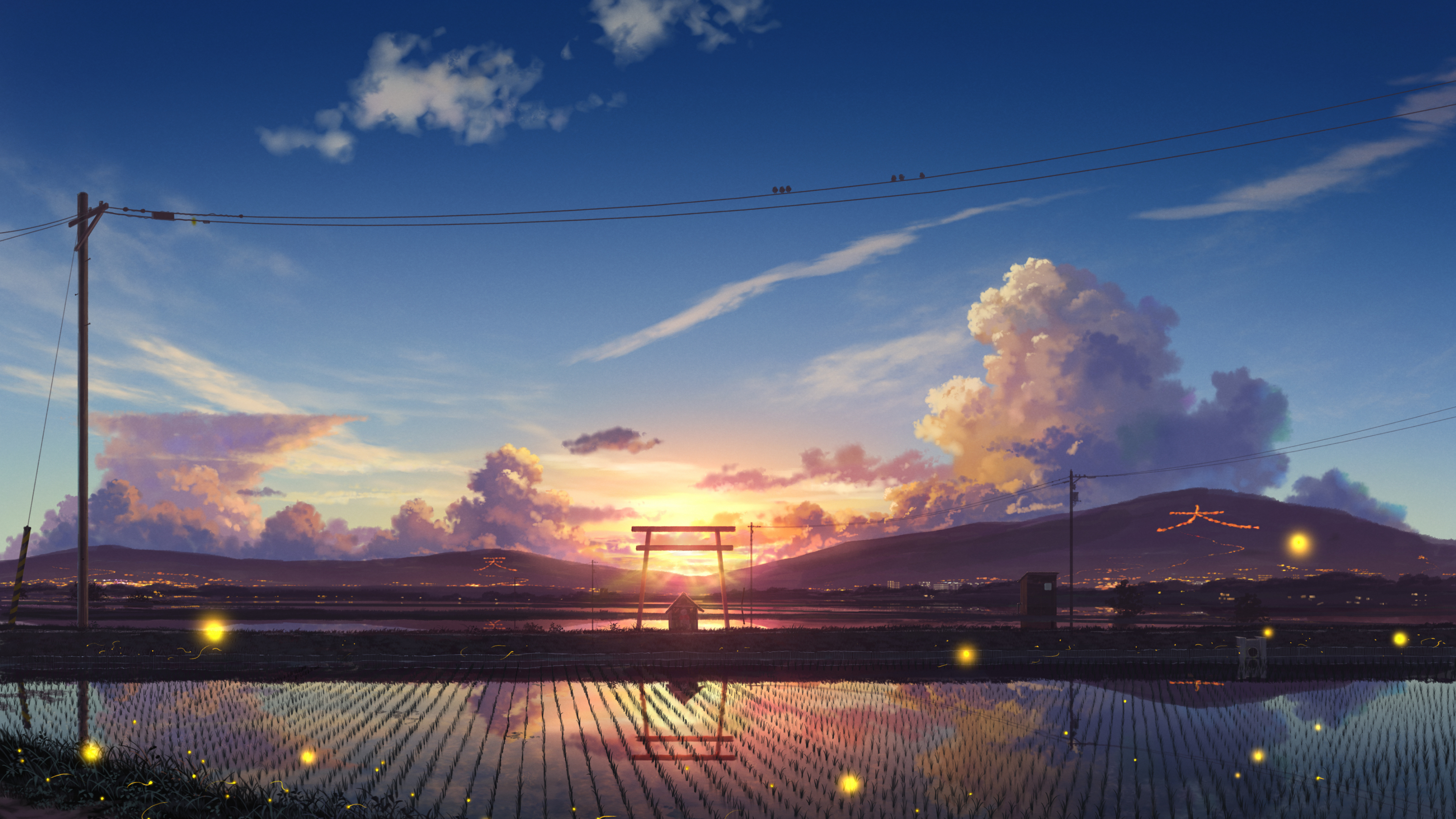 4K Scenery Sunset Anime Wallpapers