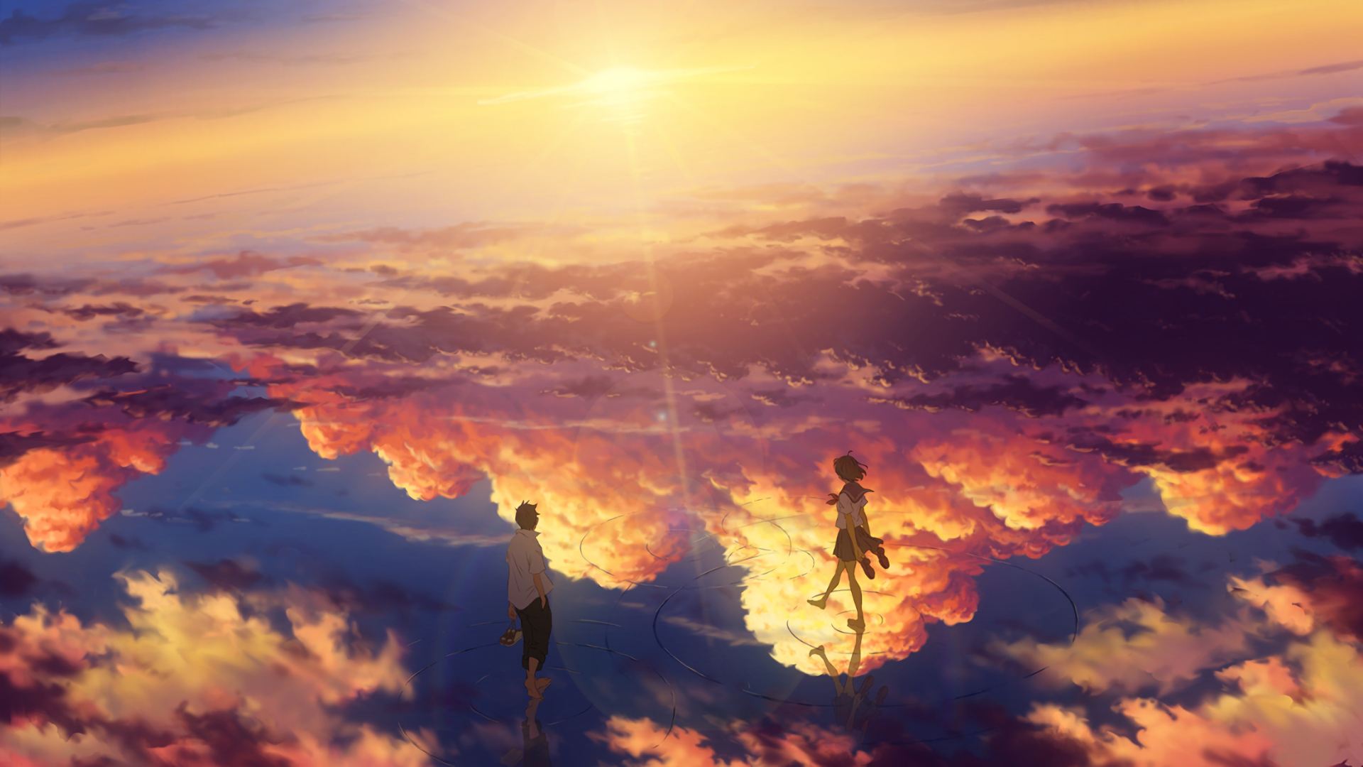 4K Scenery Sunset Anime Wallpapers