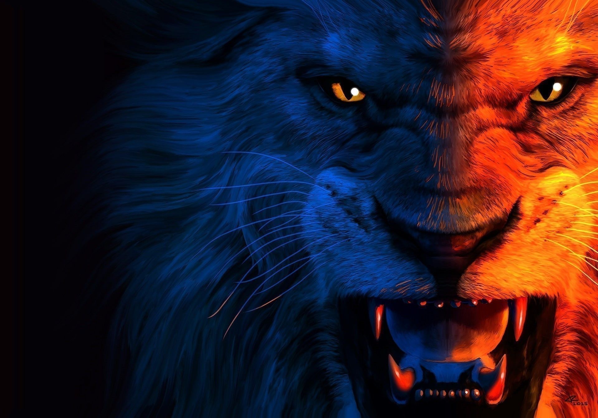 Angry Lion Art Wallpapers