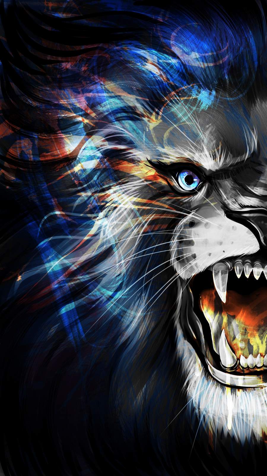 Angry Lion Art Wallpapers