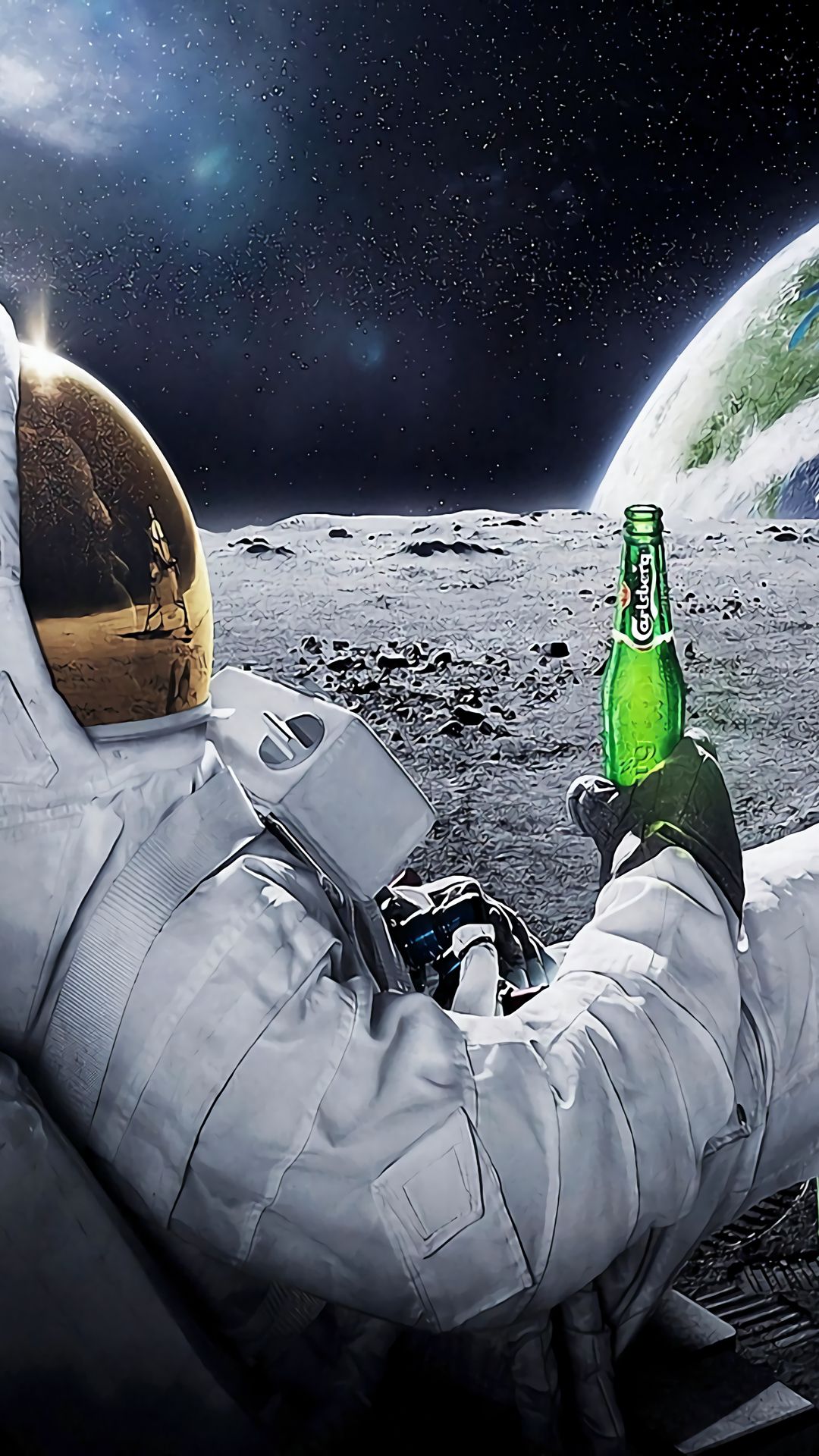 Astronaut Drinking Beer Iphone Wallpapers