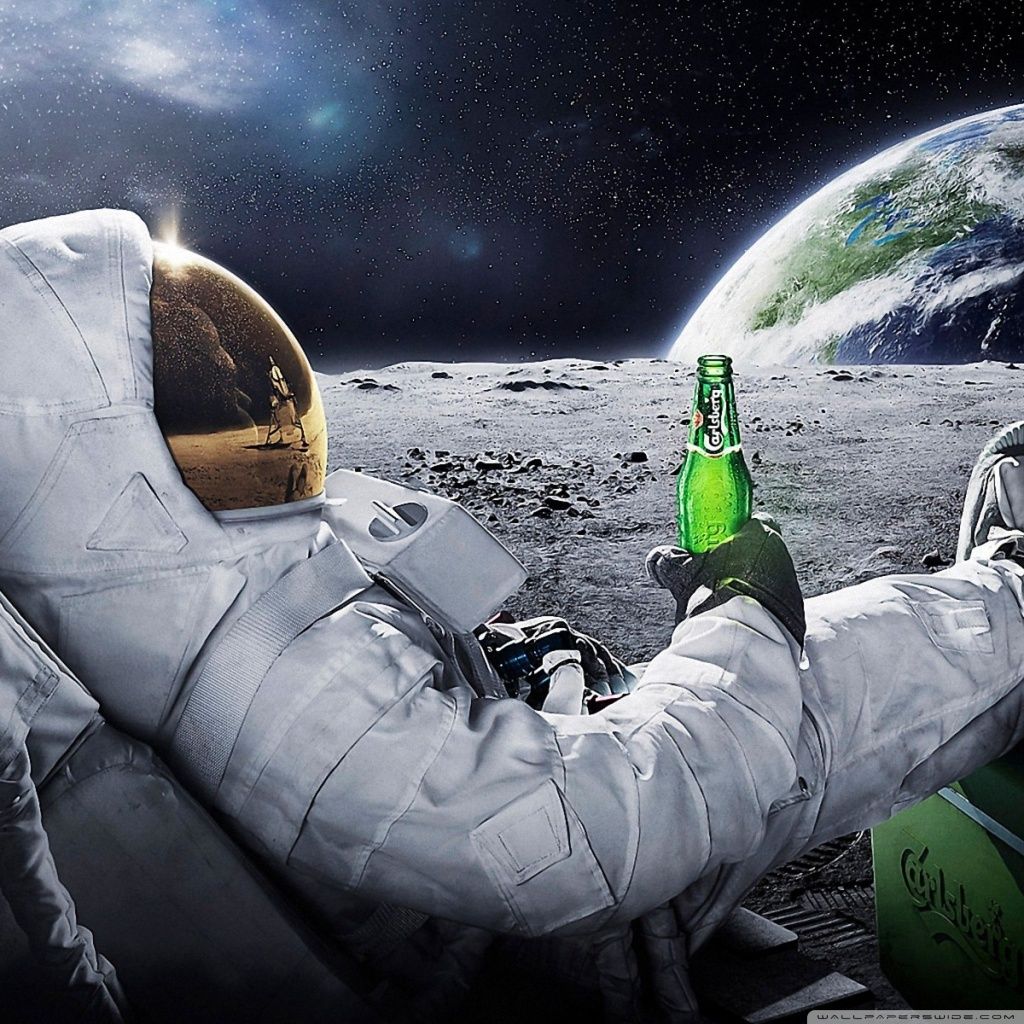 Astronaut Drinking Beer Iphone Wallpapers