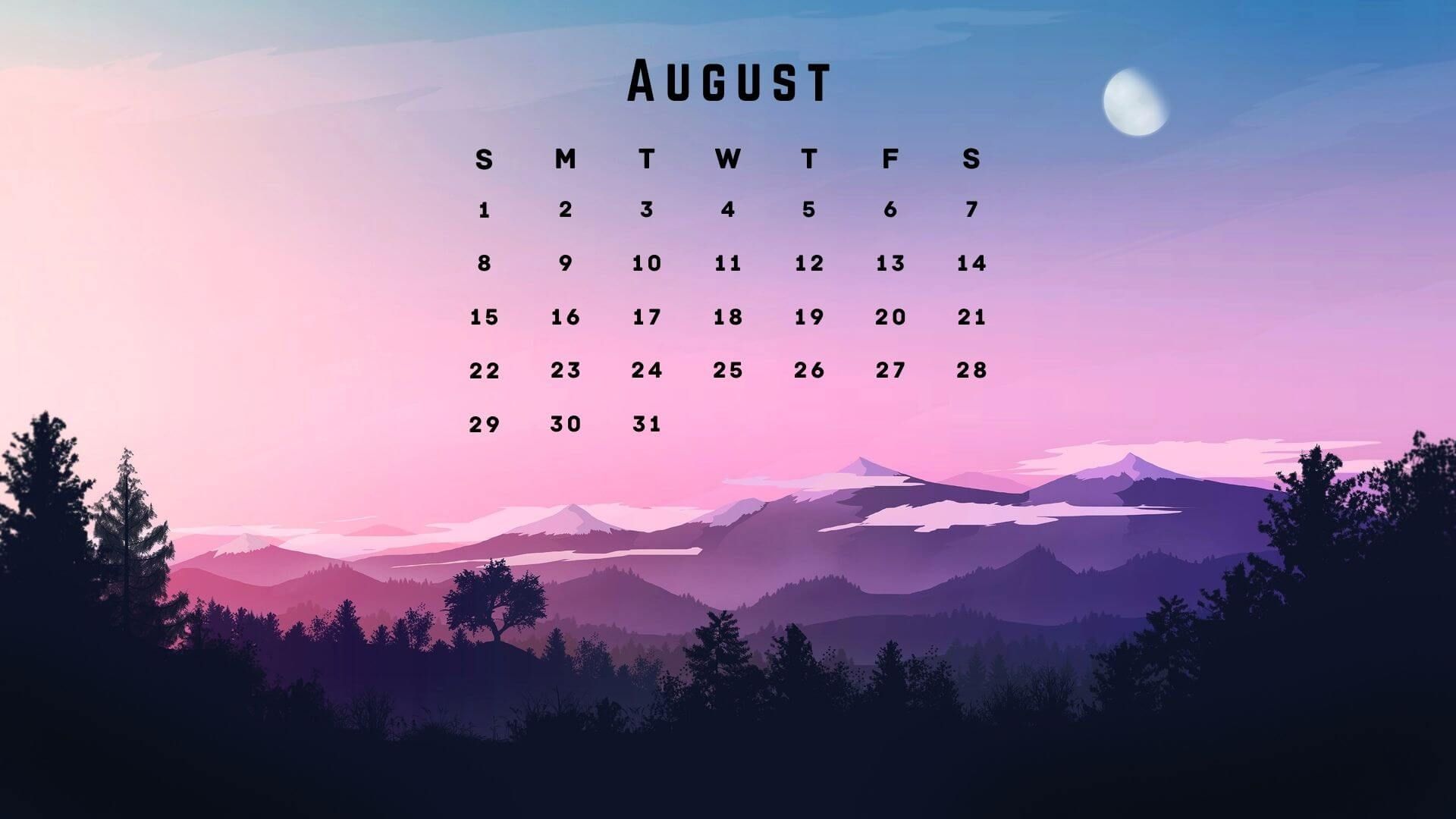 August 2021 Calendar Wallpapers