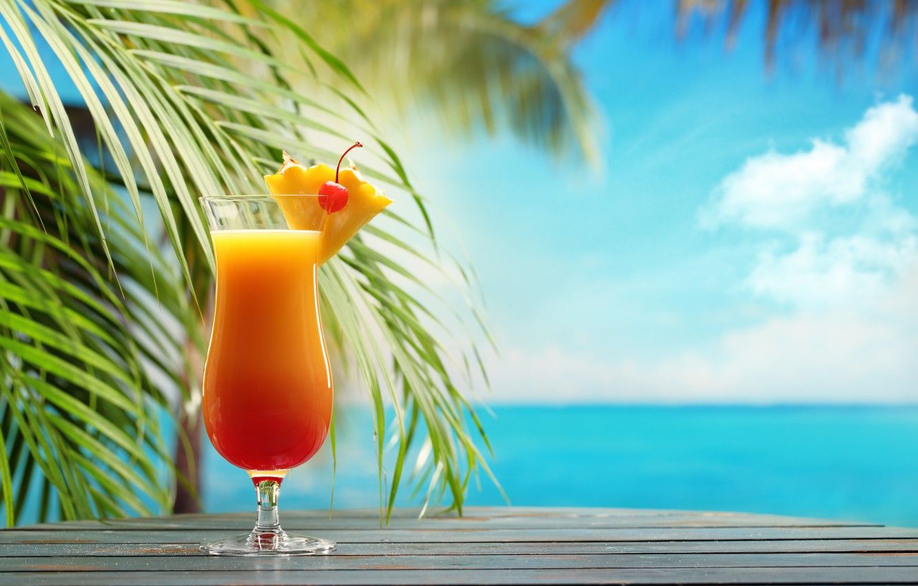 Beach Summer Beach Tropical Drinks Wallpapers