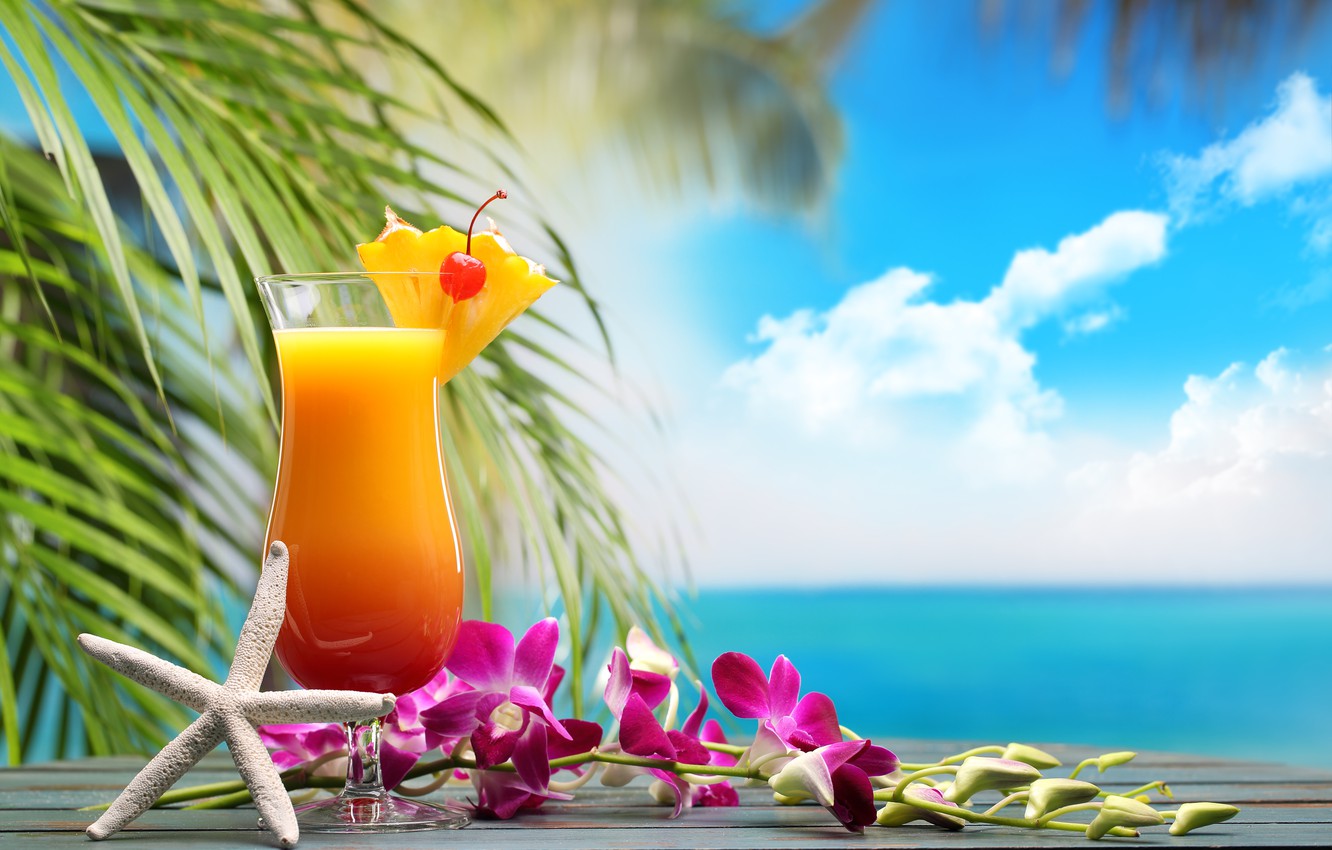 Beach Summer Beach Tropical Drinks Wallpapers