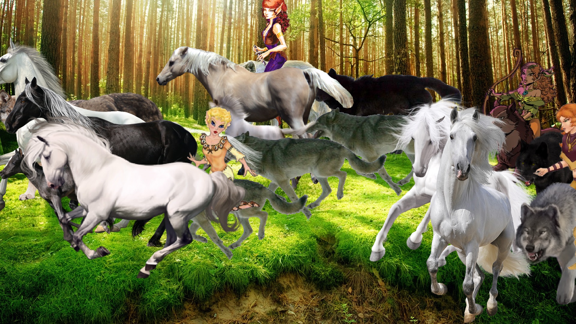 Beautiful Horses And Wolves Wallpapers