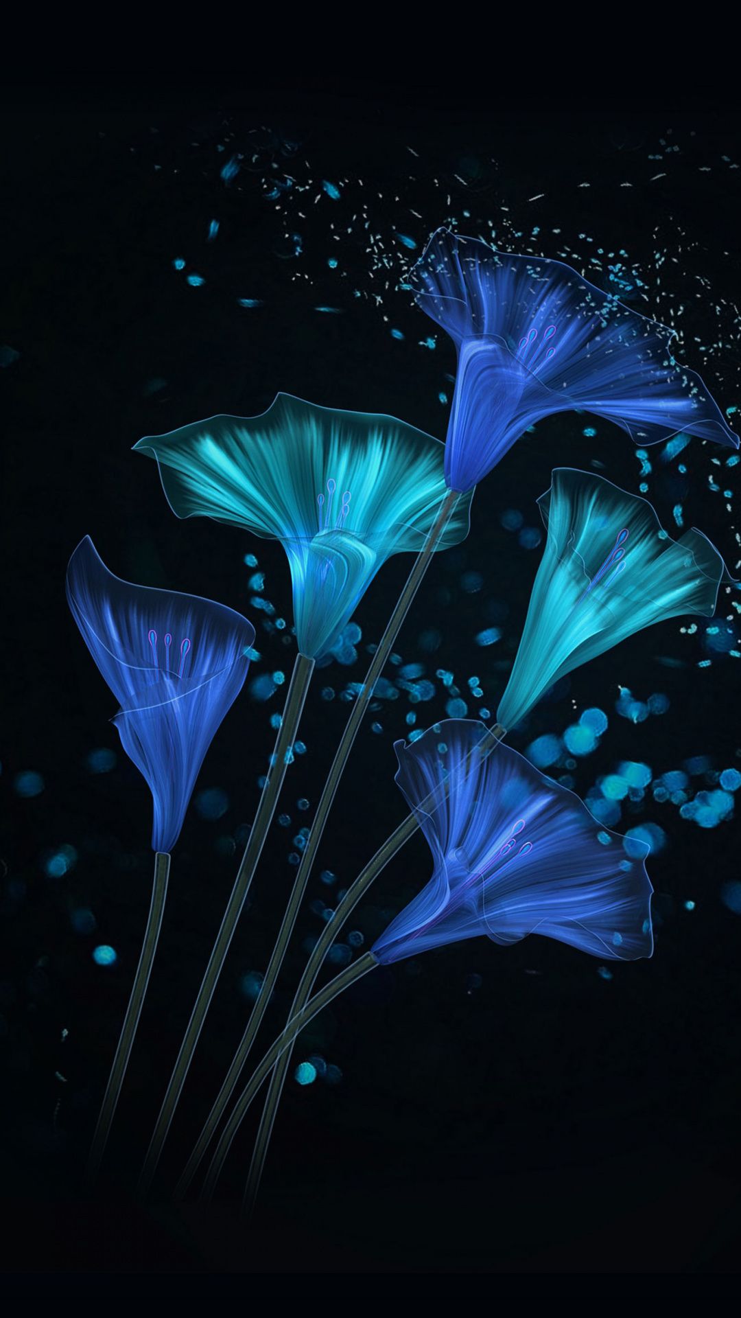 Black And Blue Flower Wallpapers