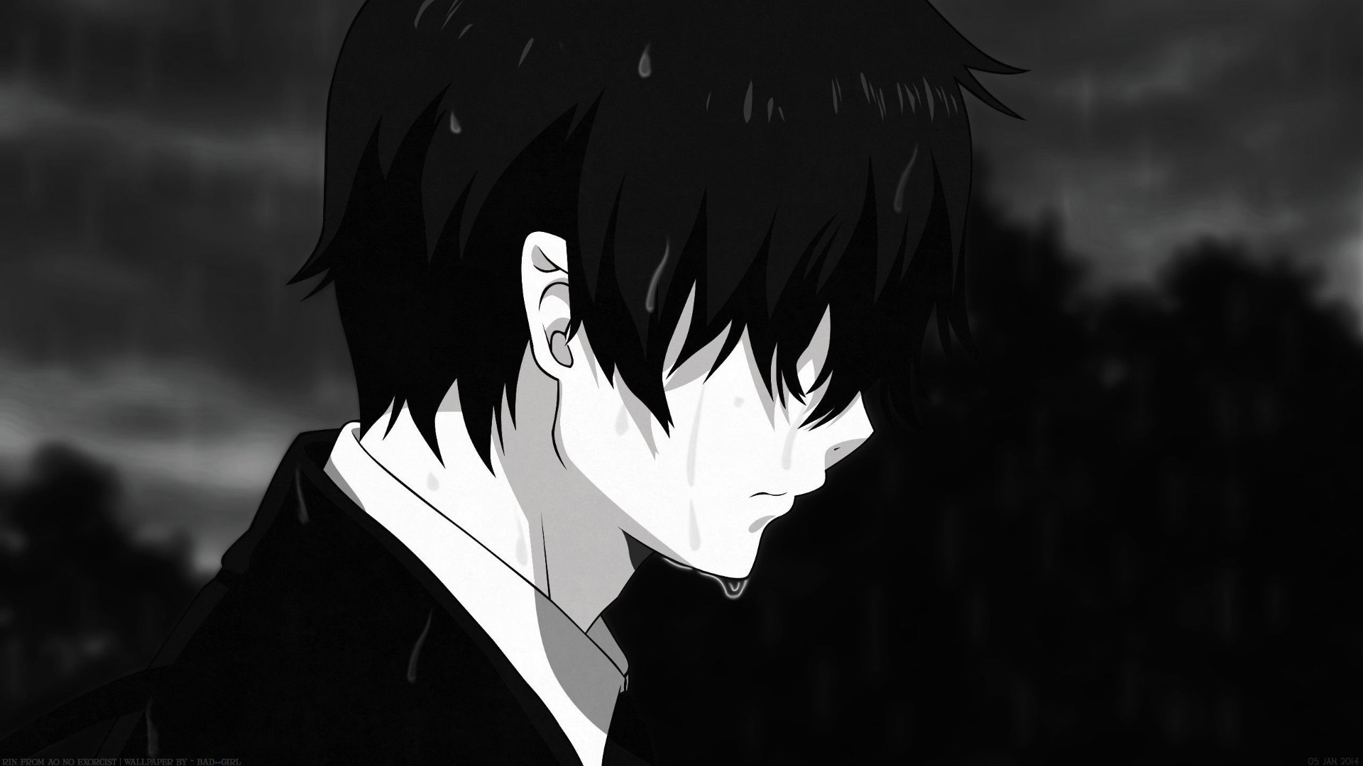 Black And White Anime Scenery Wallpapers