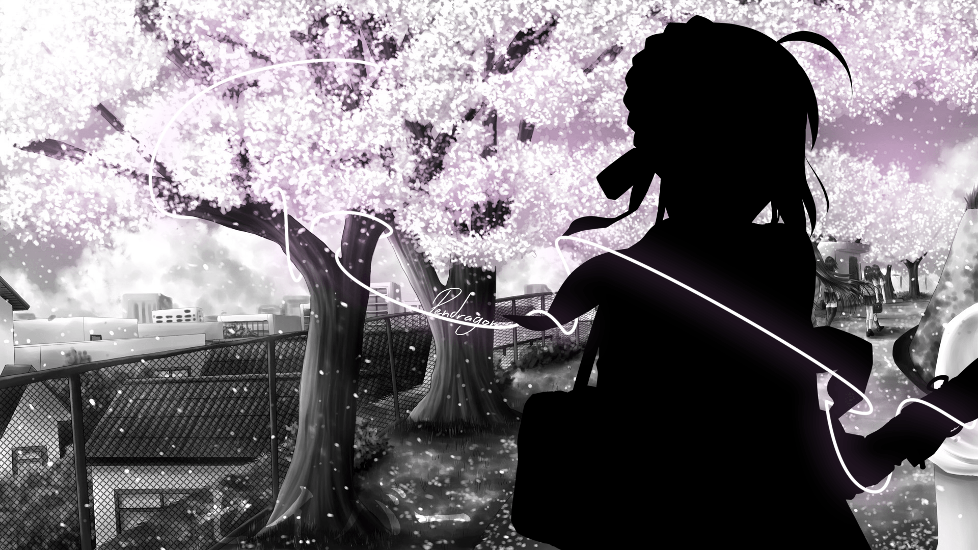 Black And White Anime Scenery Wallpapers