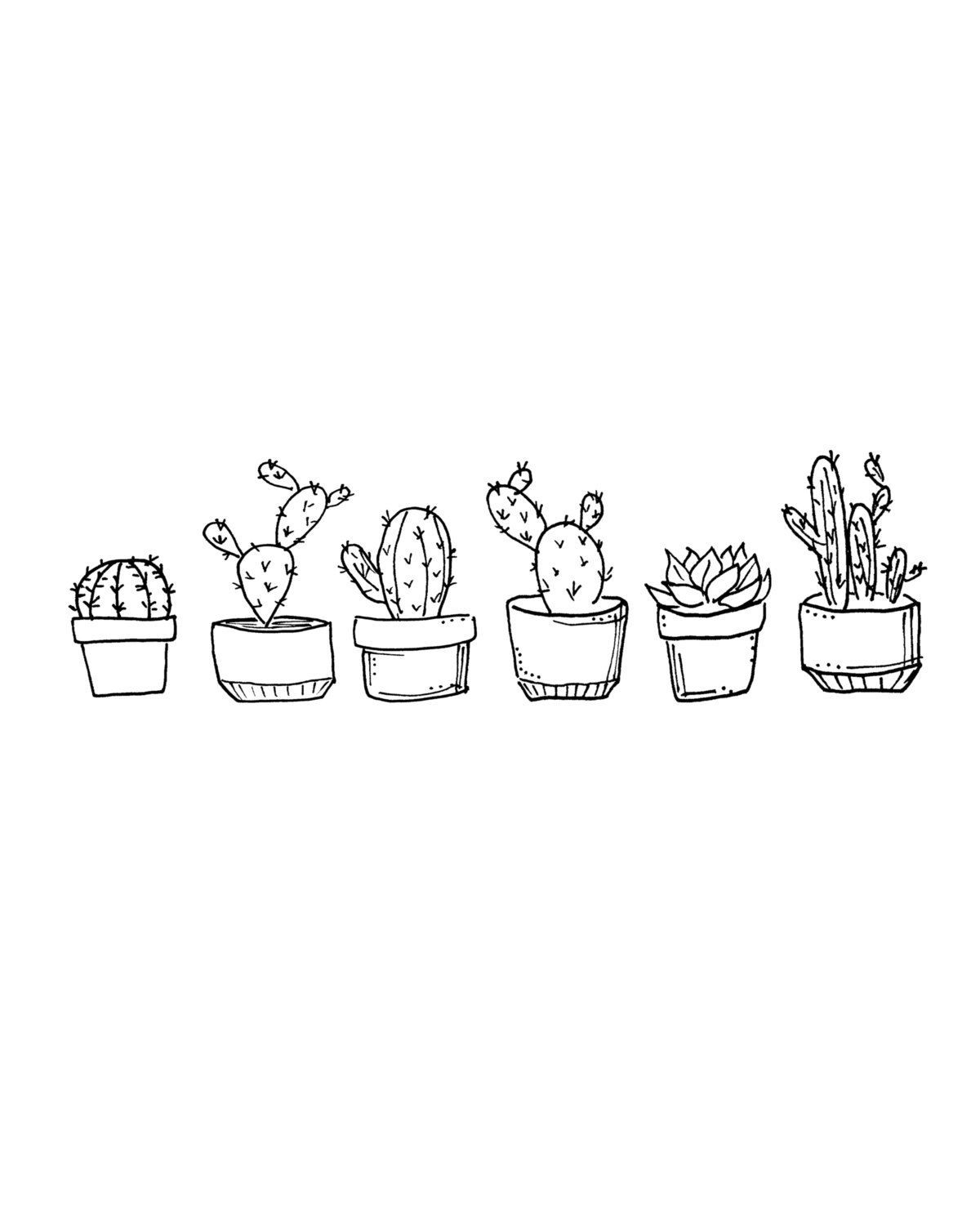 Black And White Cactus Wallpapers