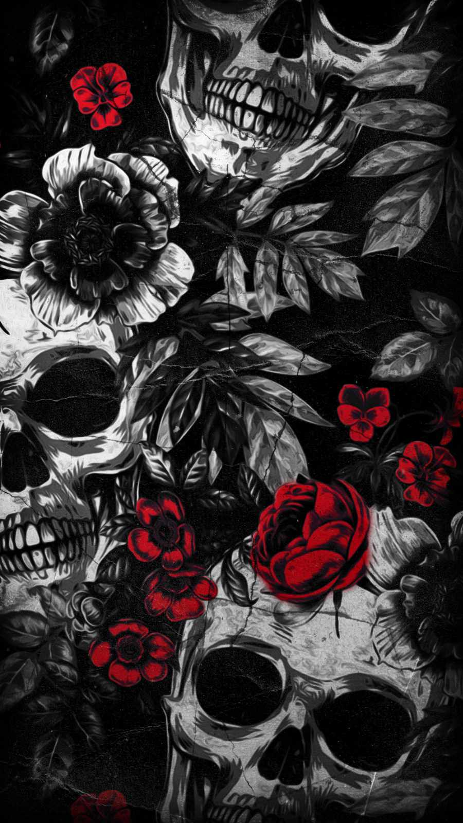 Black Skulls And Roses Wallpapers