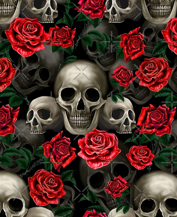 Black Skulls And Roses Wallpapers