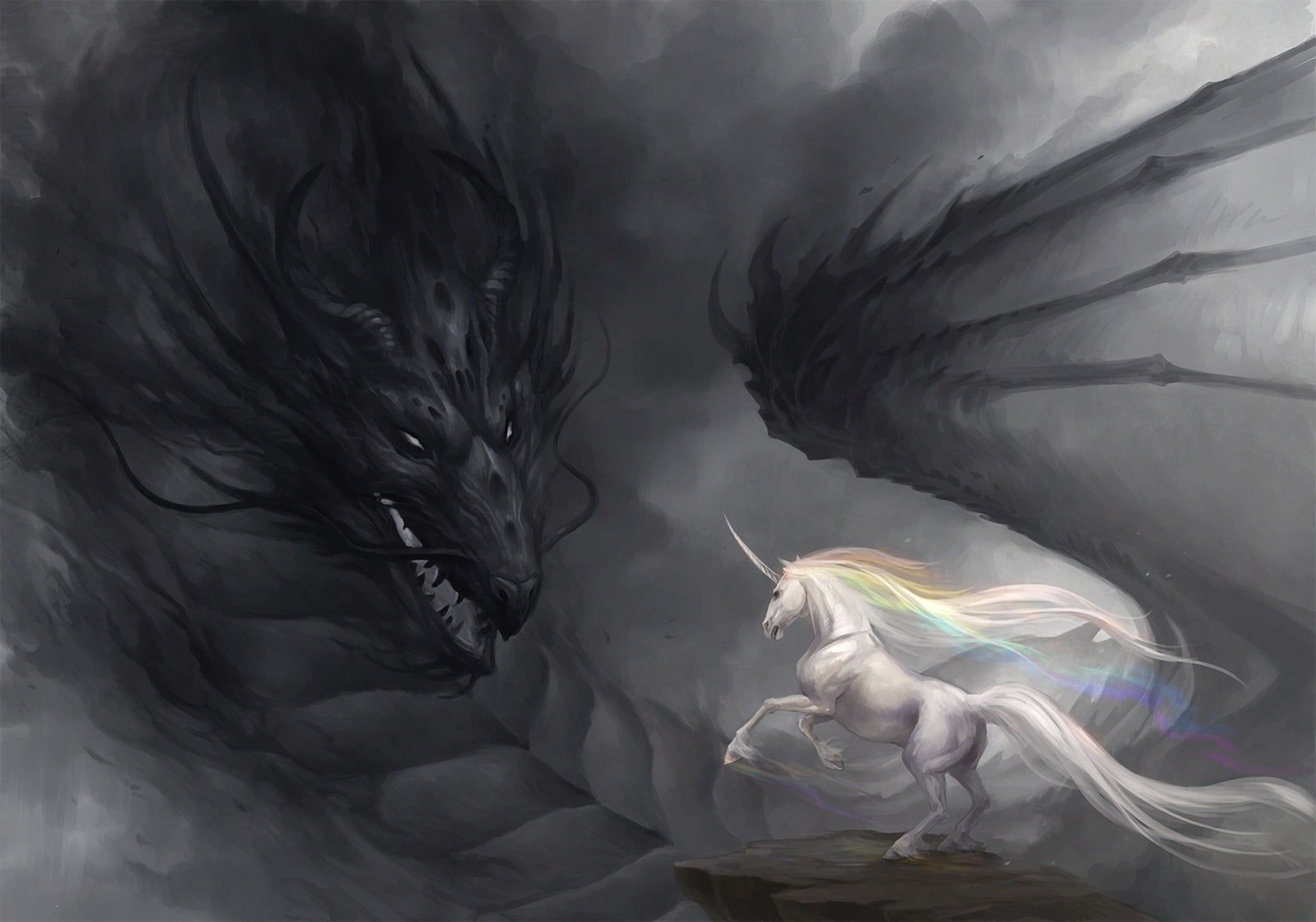 Black Unicorns With Wings Wallpapers