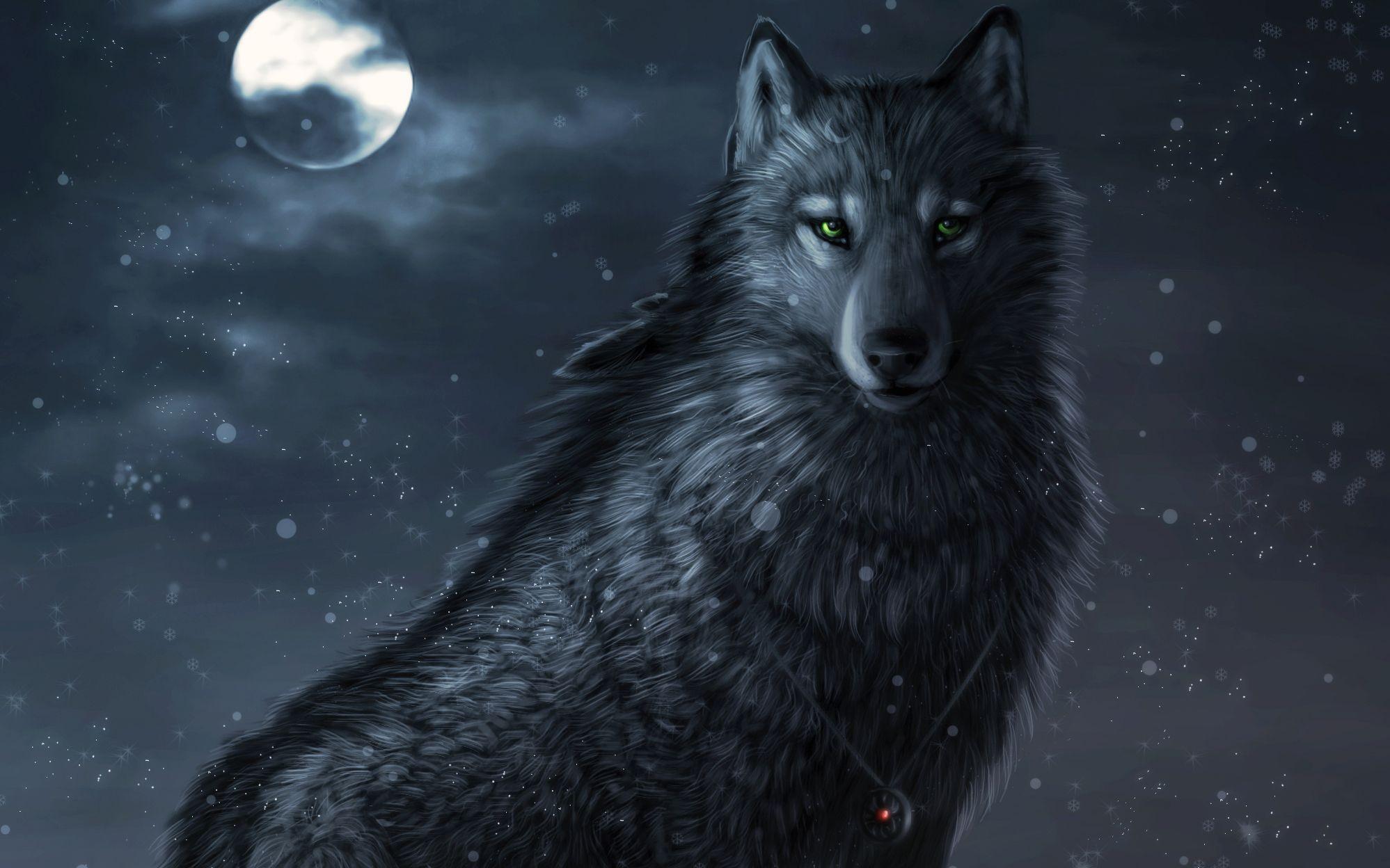 Black Wolves With Blue Eyes Wallpapers