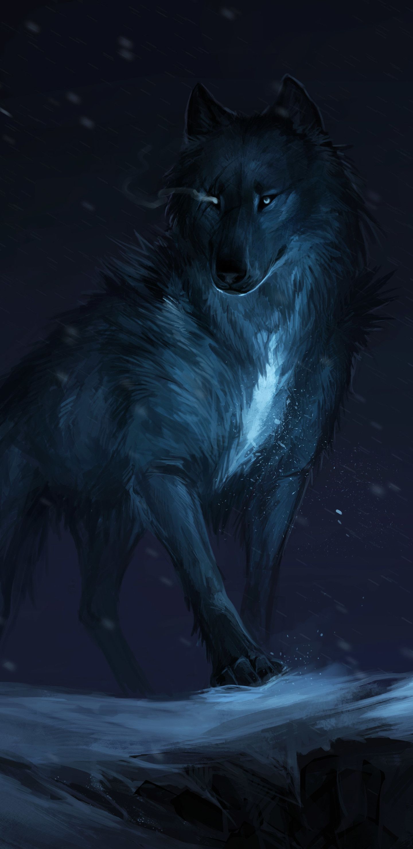 Black Wolves With Blue Eyes Wallpapers