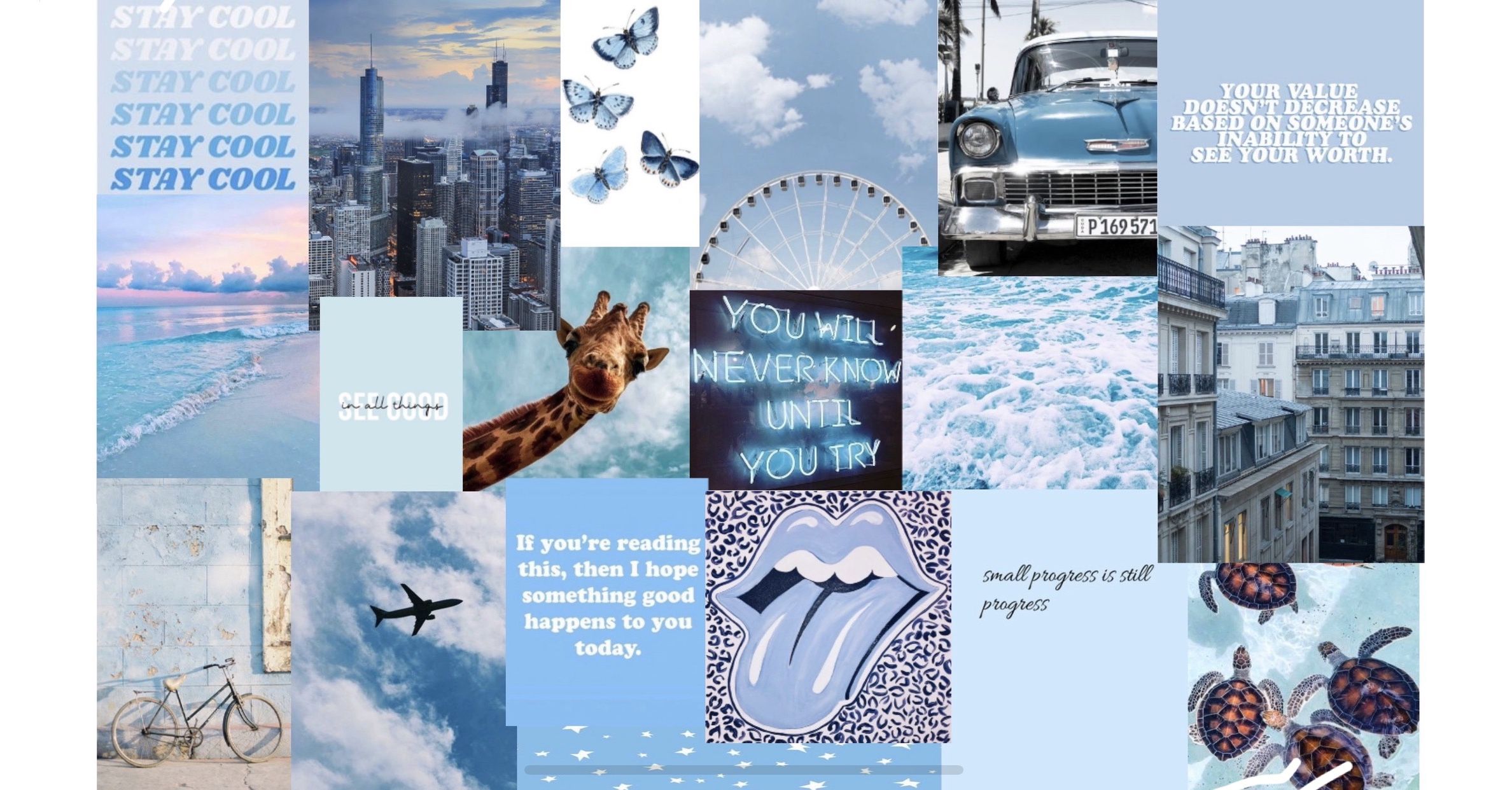 Blue Aesthetic Collage Wallpapers