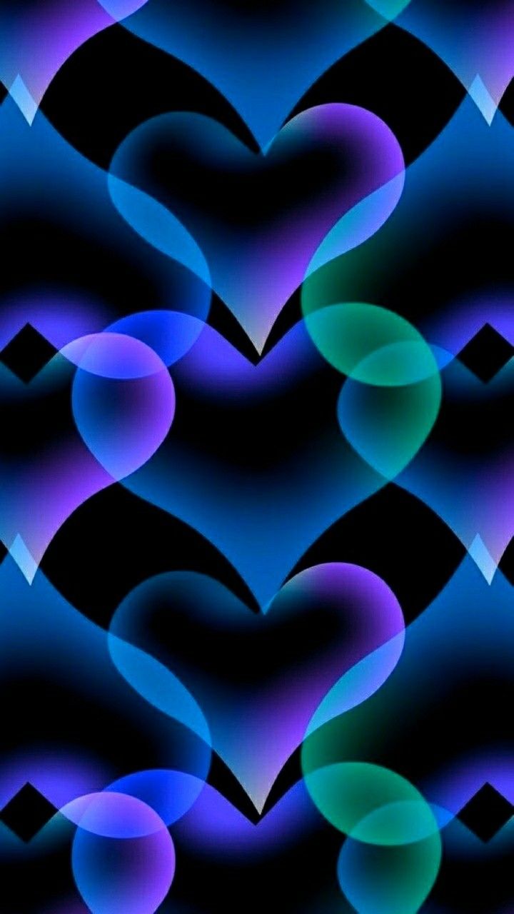 Blue And Purple Hearts Wallpapers