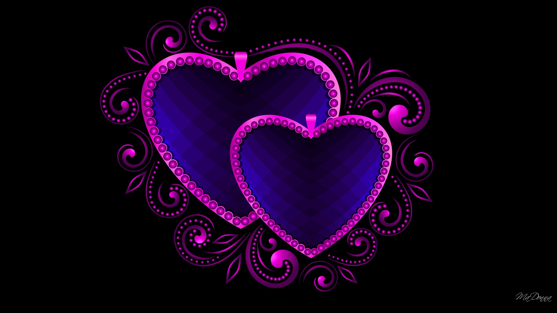 Blue And Purple Hearts Wallpapers