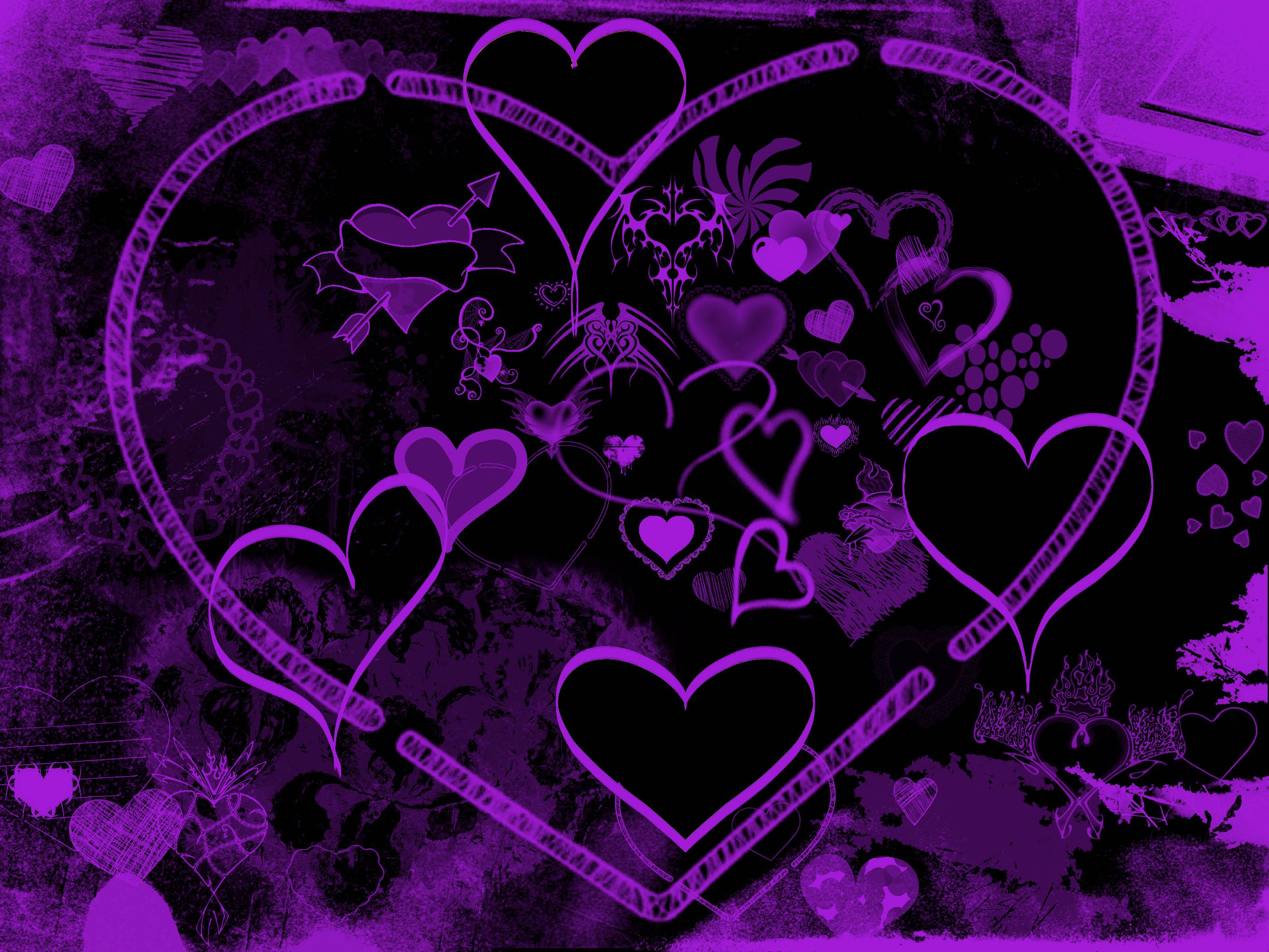 Blue And Purple Hearts Wallpapers