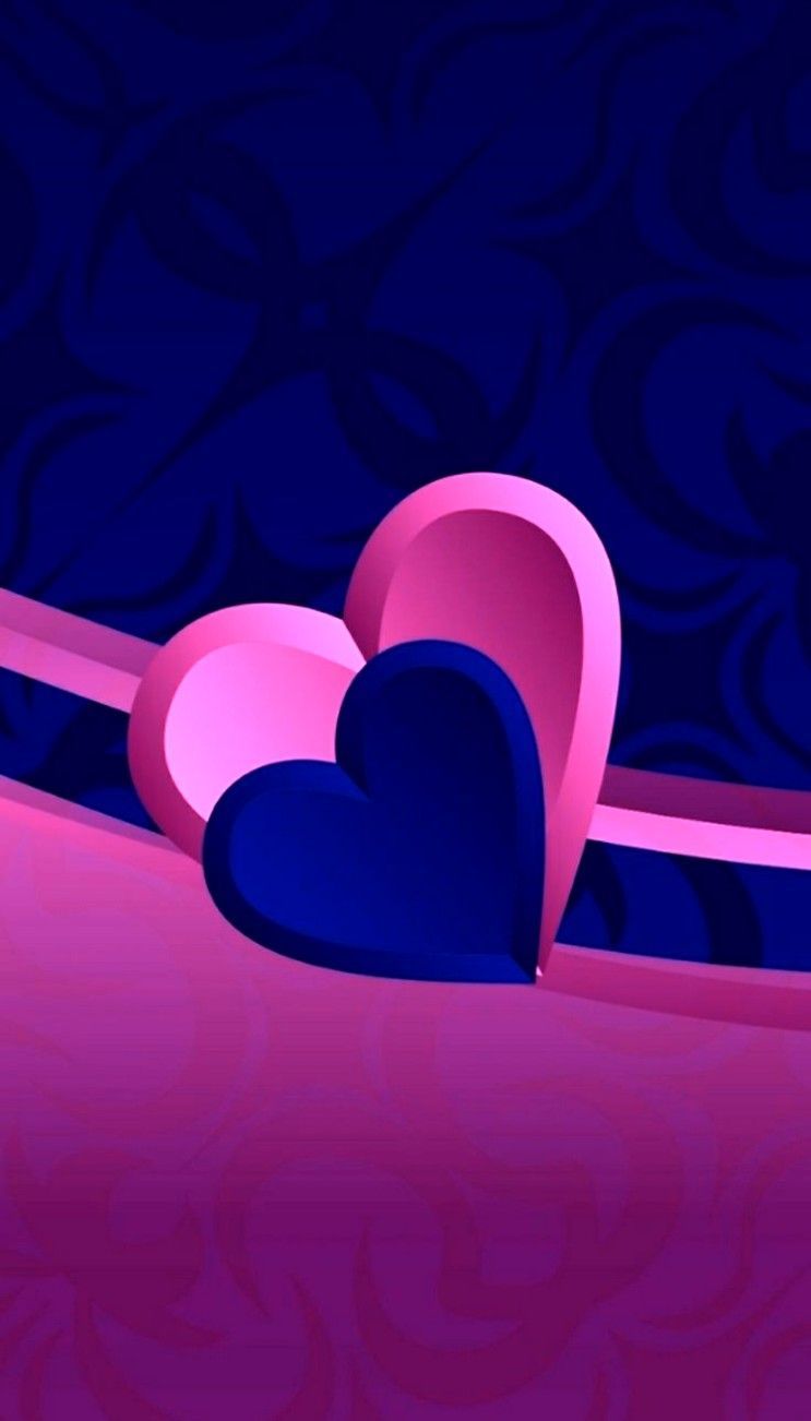 Blue And Purple Hearts Wallpapers