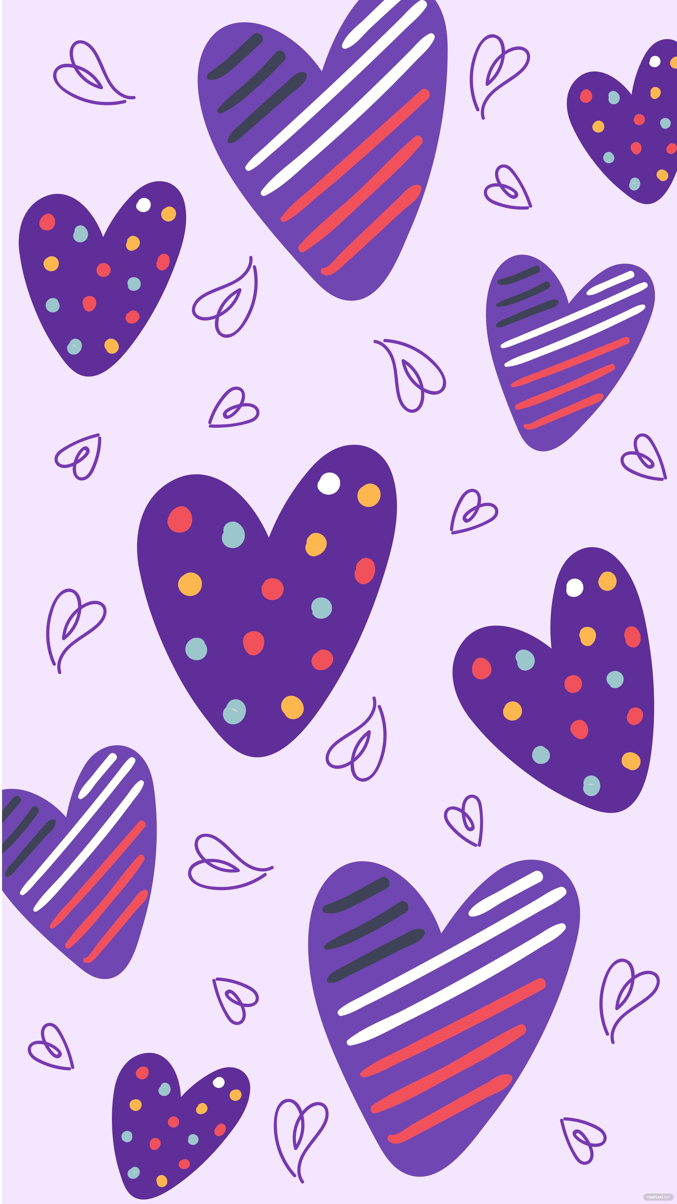 Blue And Purple Hearts Wallpapers