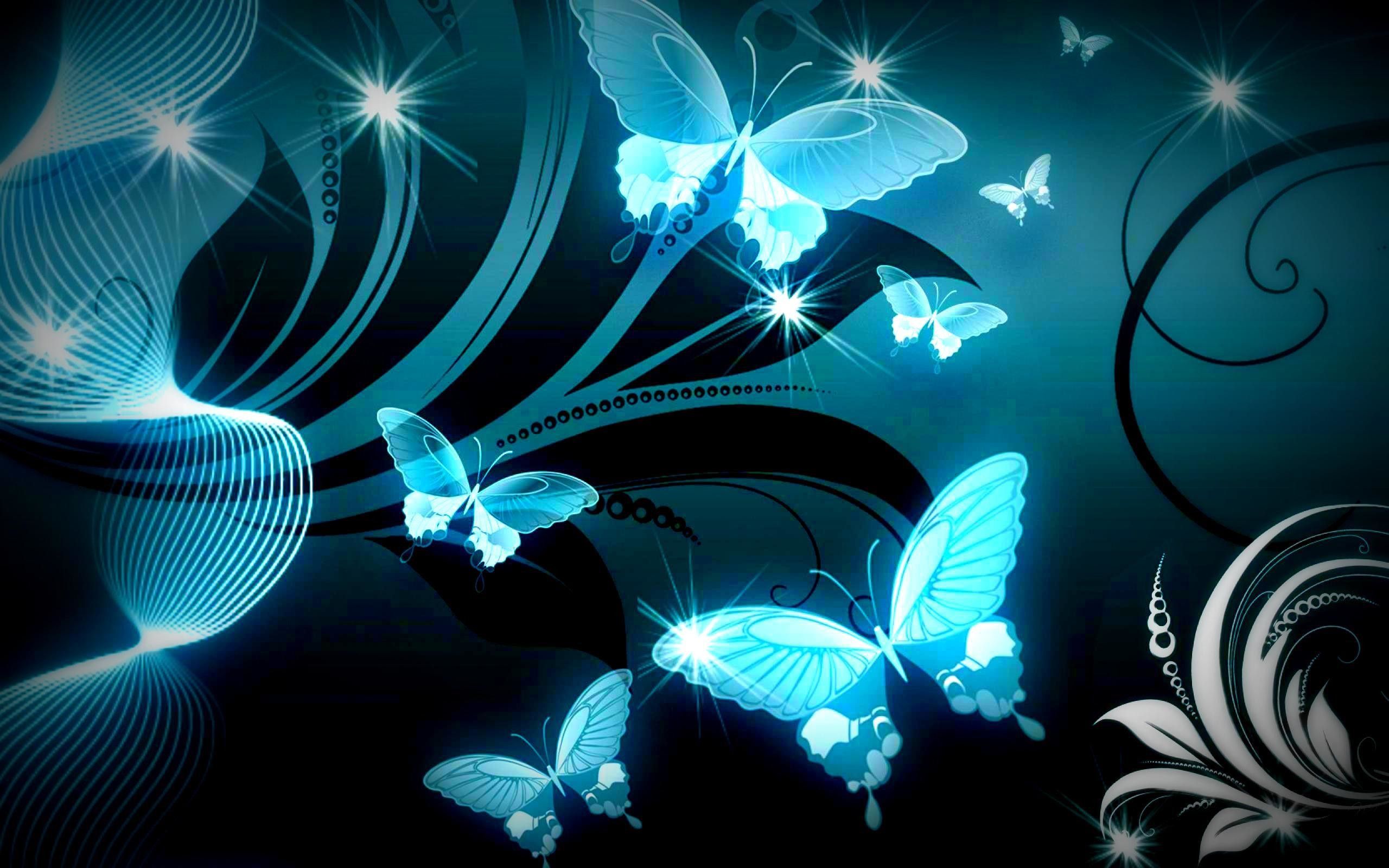 Blue Neon Butterfly Wallpapers