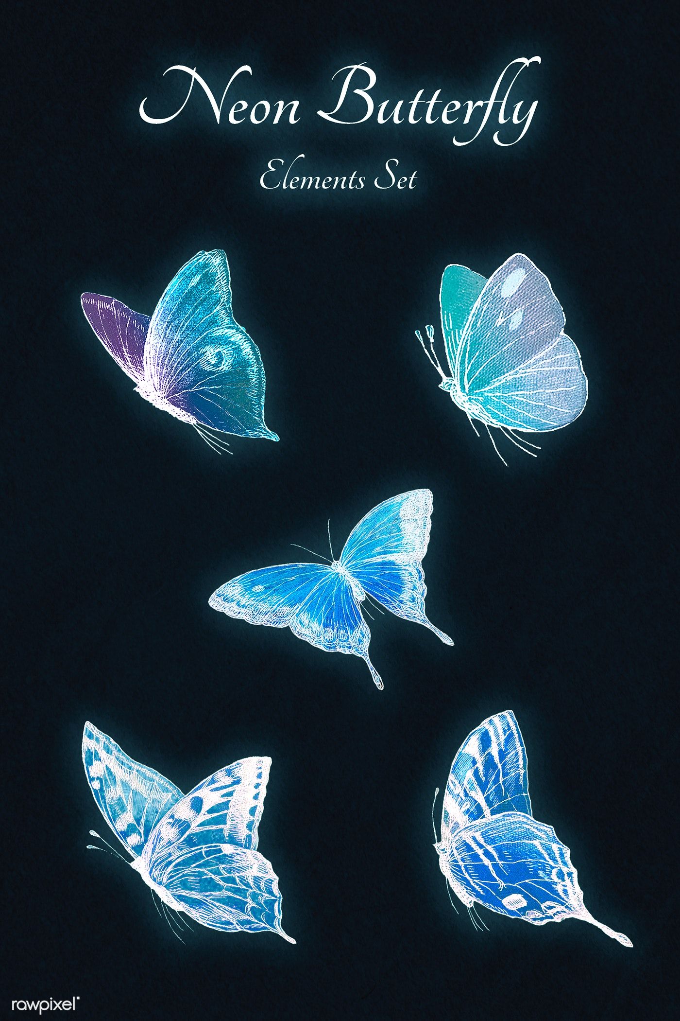 Blue Neon Butterfly Wallpapers