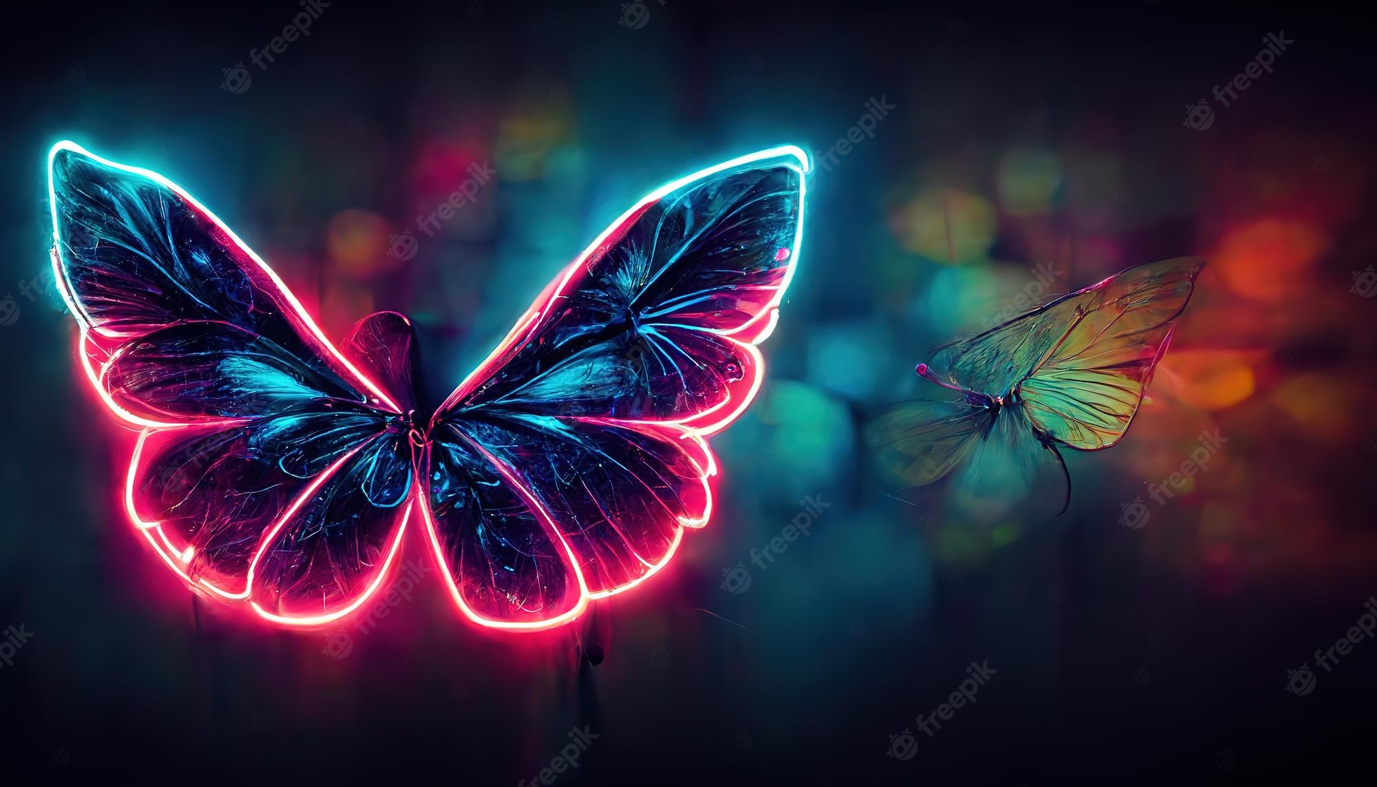 Blue Neon Butterfly Wallpapers