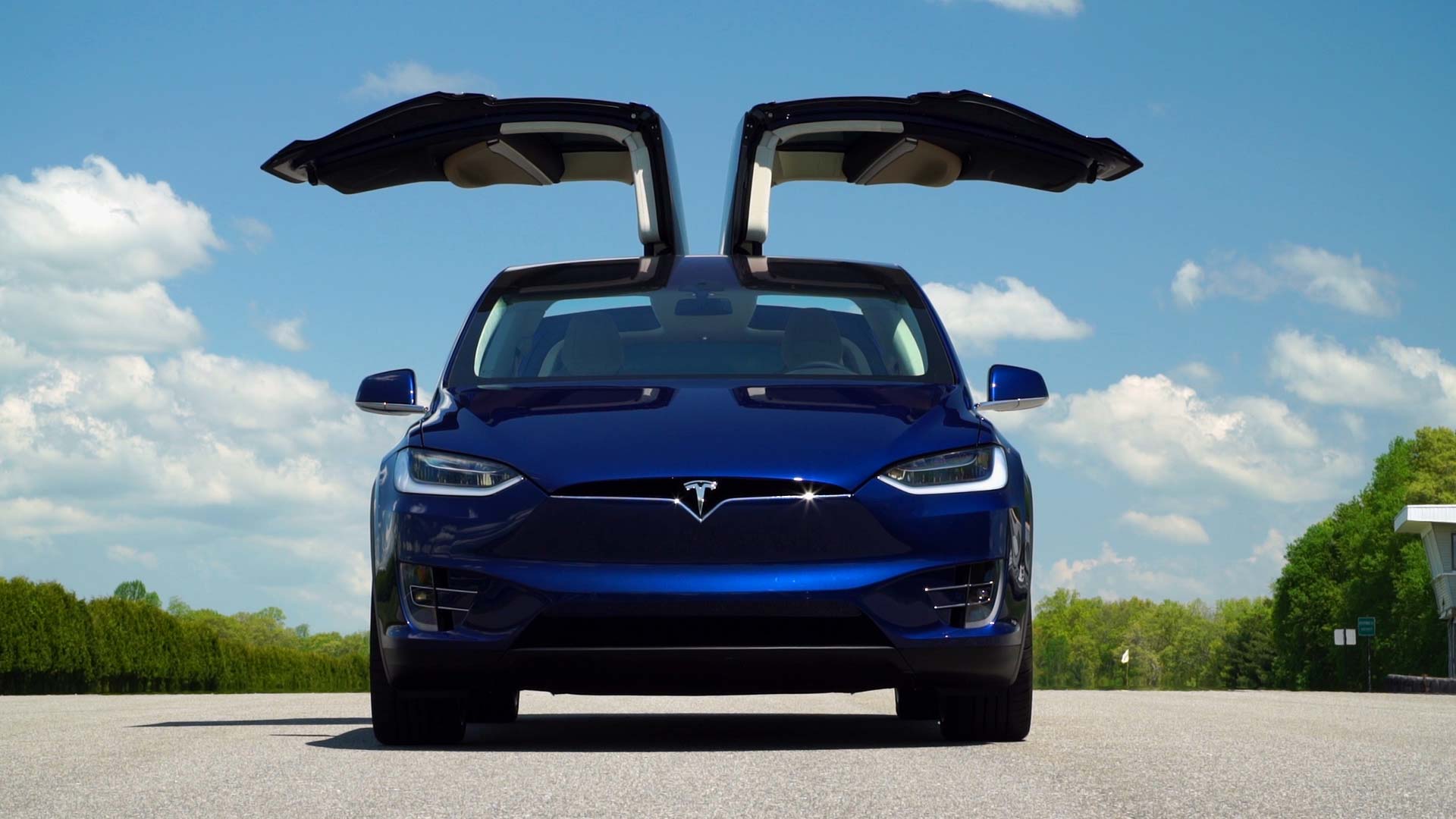 Blue Tesla Model X Wallpapers