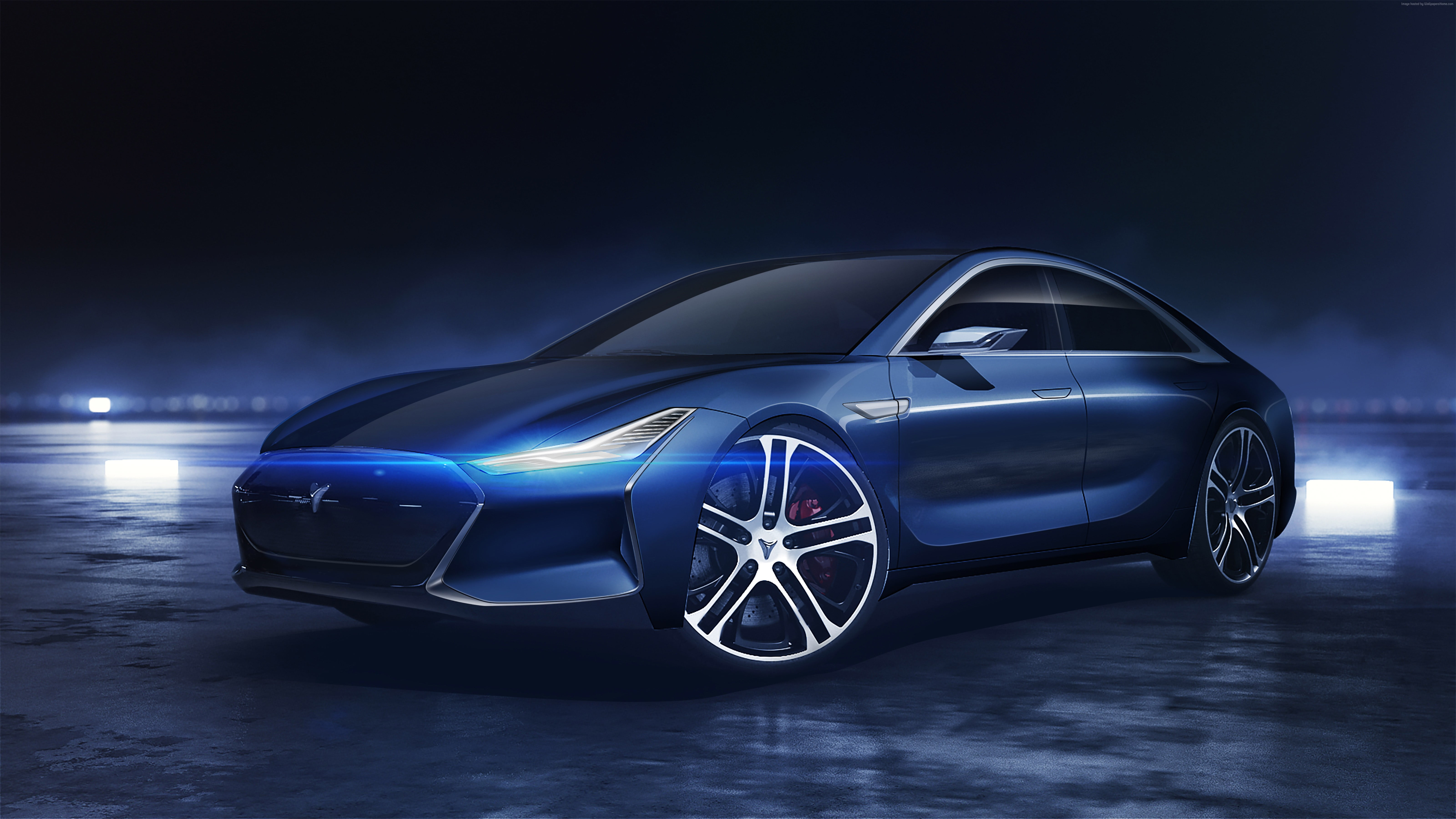 Blue Tesla Model X Wallpapers