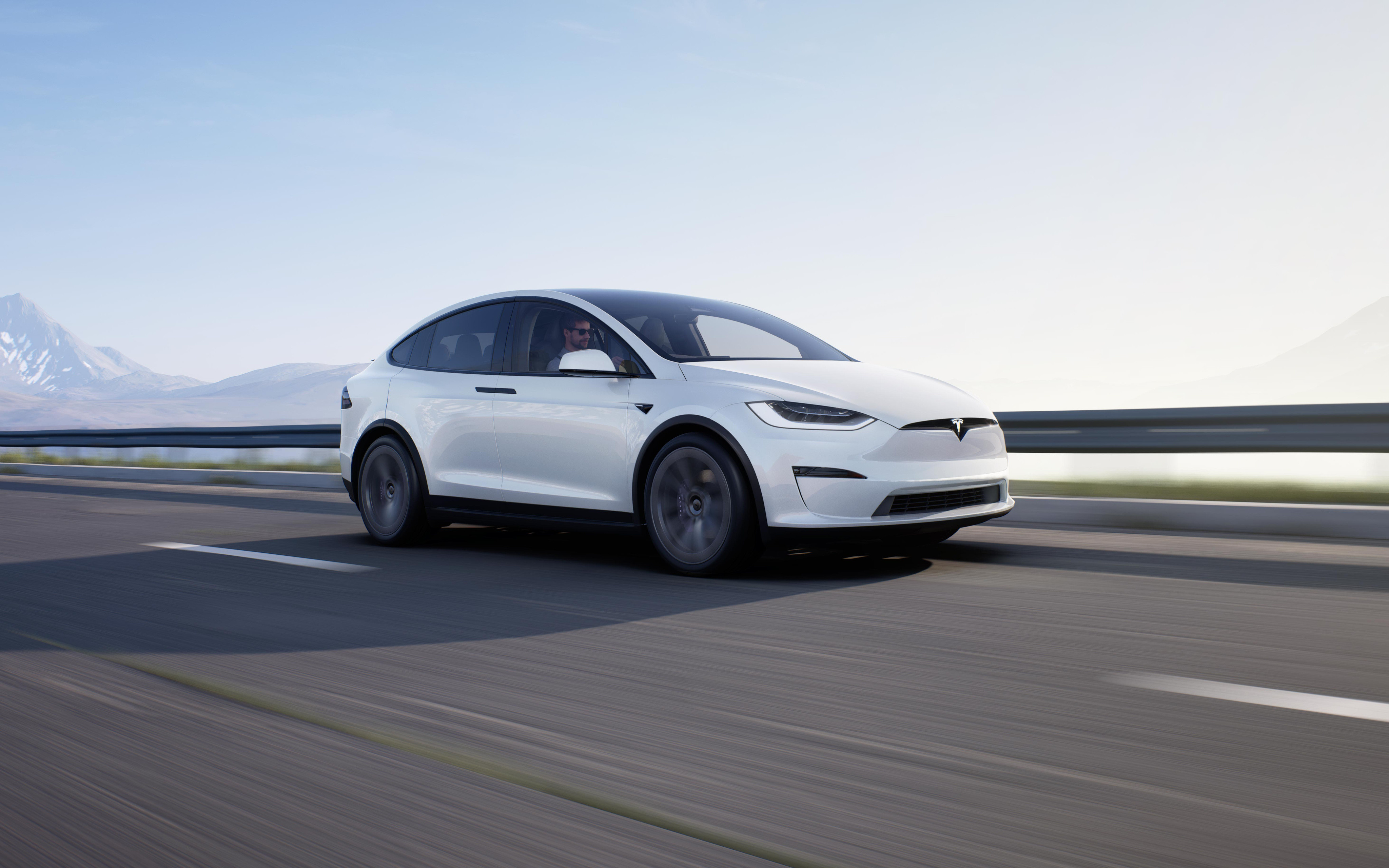 Blue Tesla Model X Wallpapers