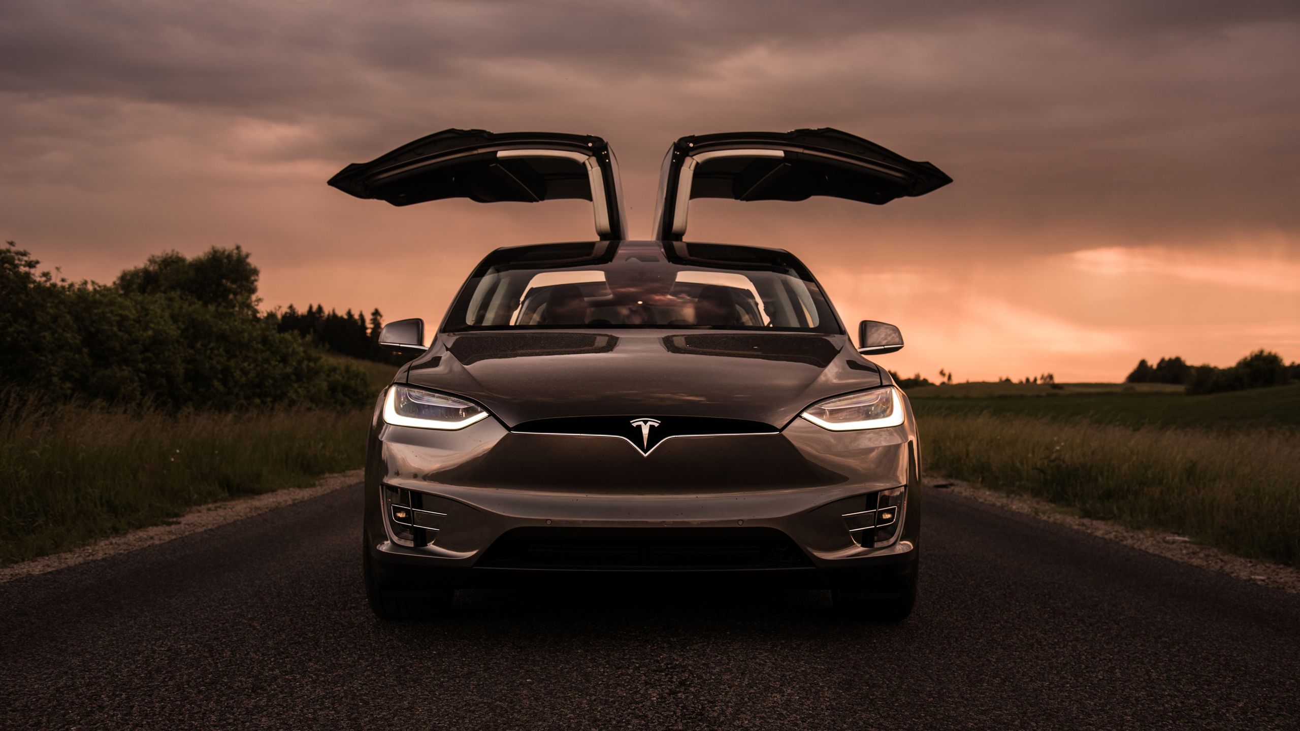 Blue Tesla Model X Wallpapers