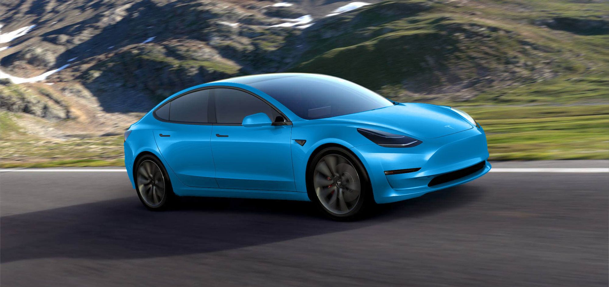 Blue Tesla Model X Wallpapers