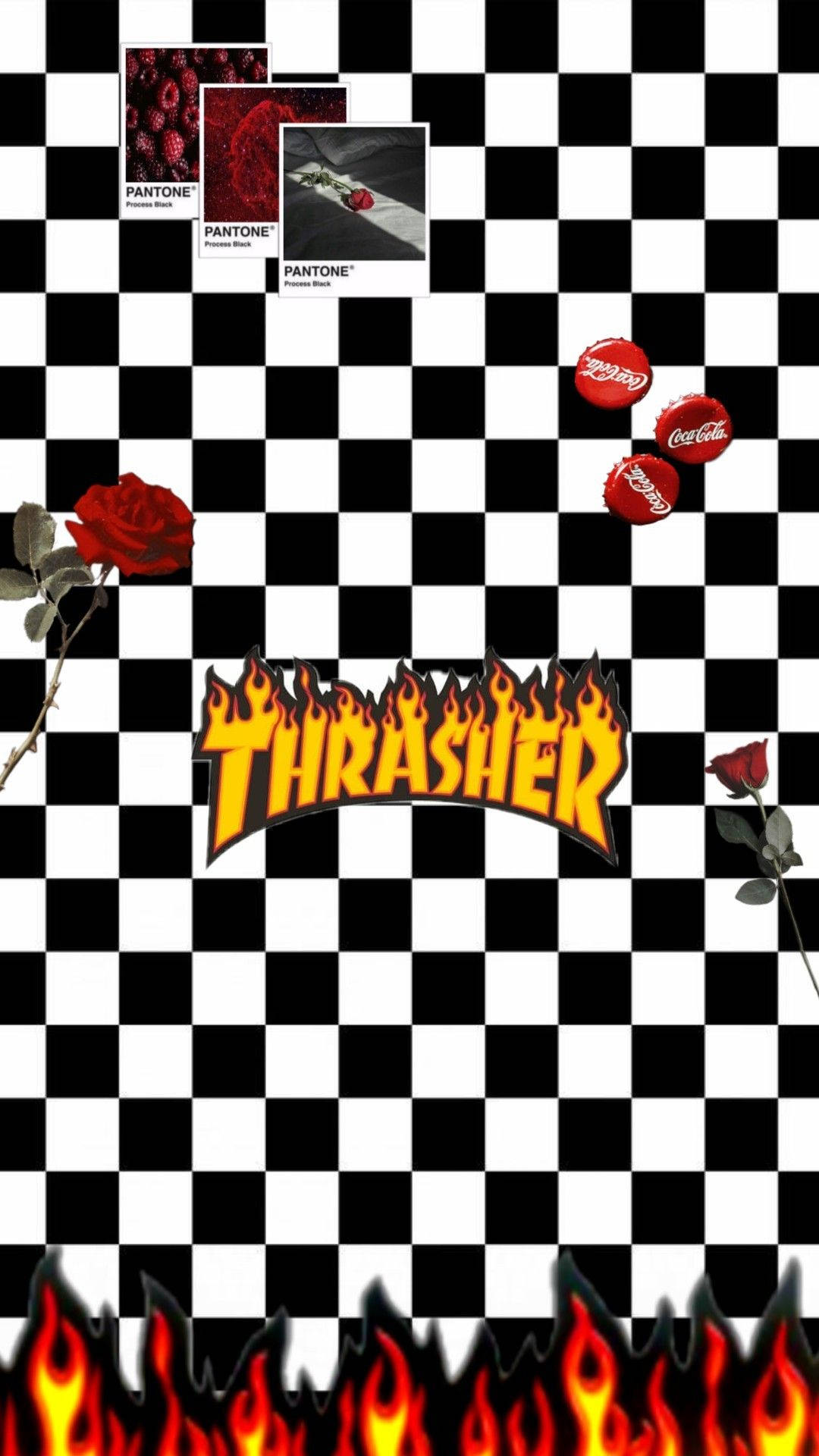 Checkered With Flames Wallpapers