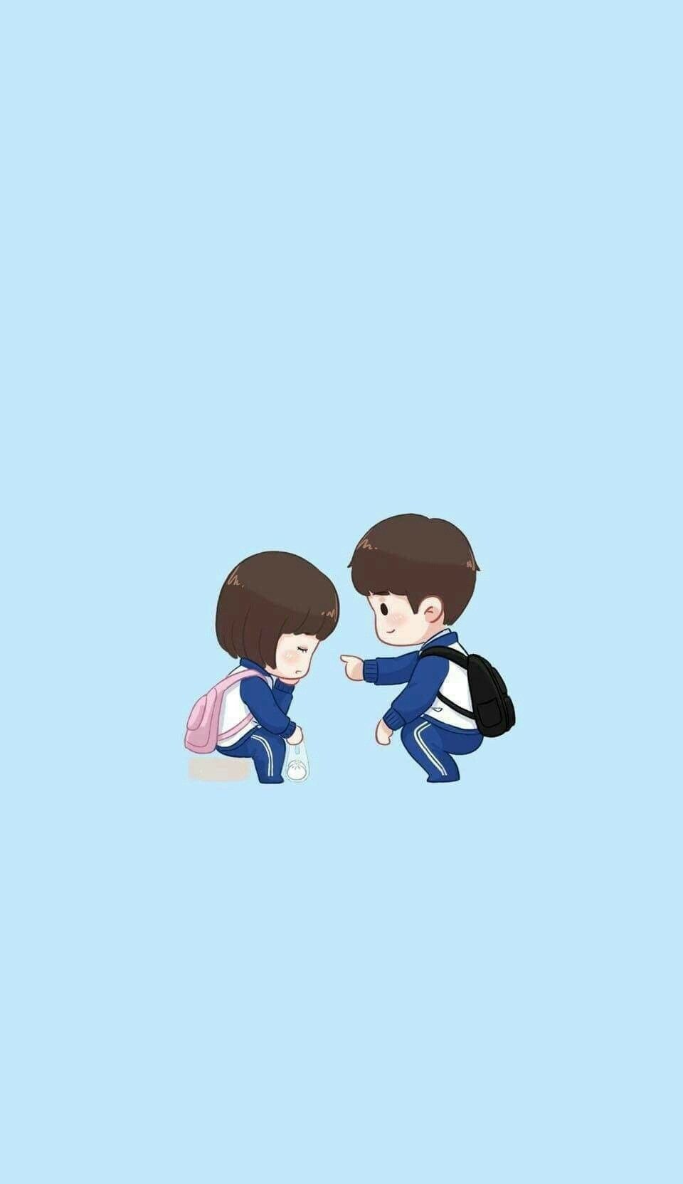 Chibi Cute Couple Cartoon Wallpapers