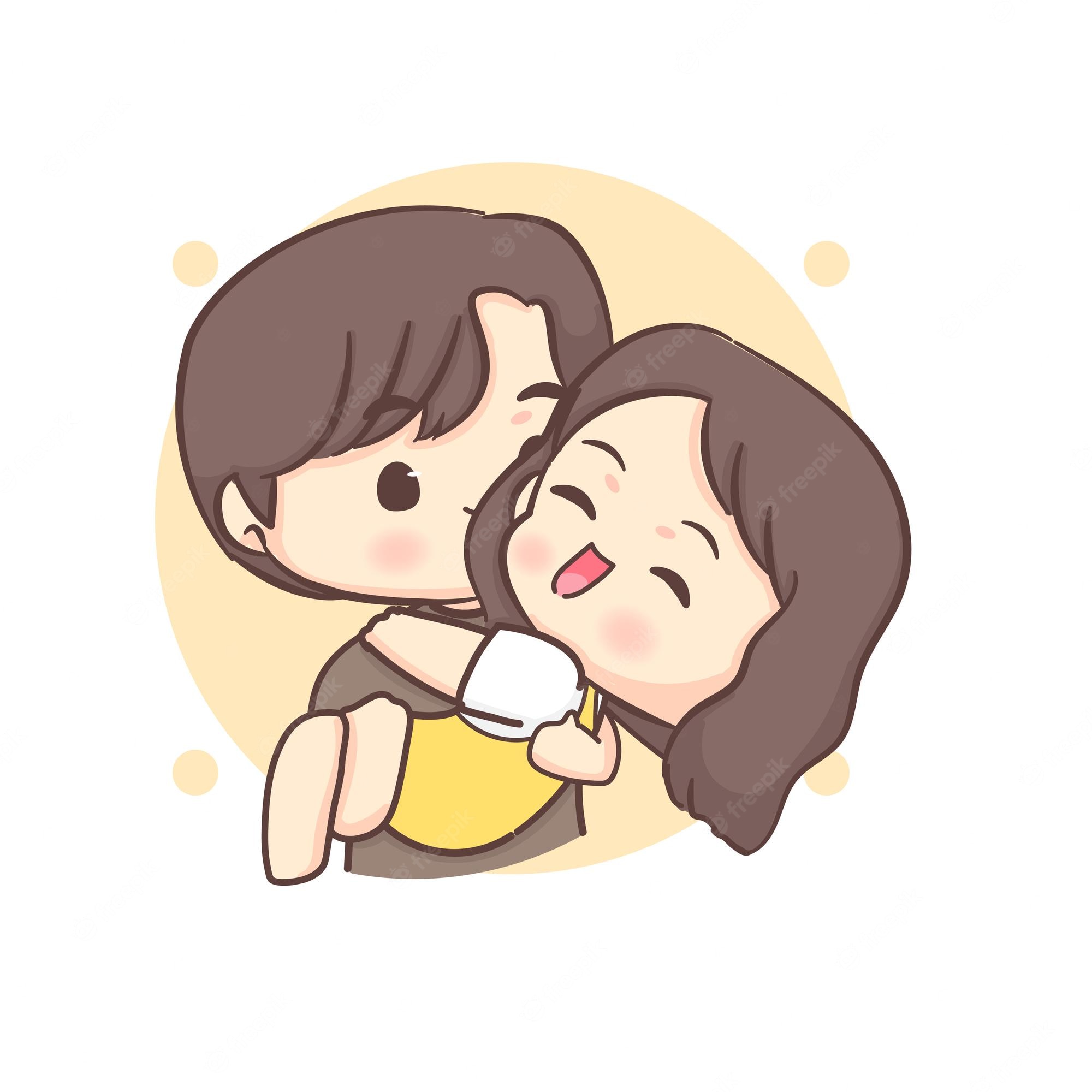 Chibi Cute Couple Cartoon Wallpapers