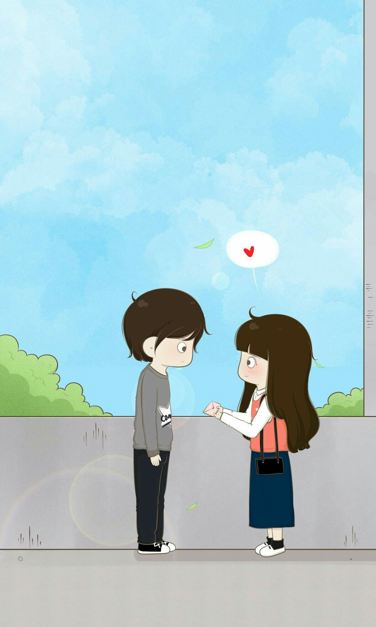 Chibi Cute Couple Cartoon Wallpapers