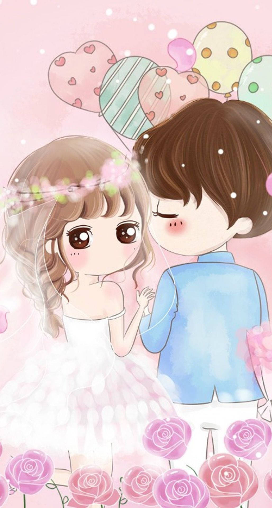 Chibi Cute Couple Cartoon Wallpapers