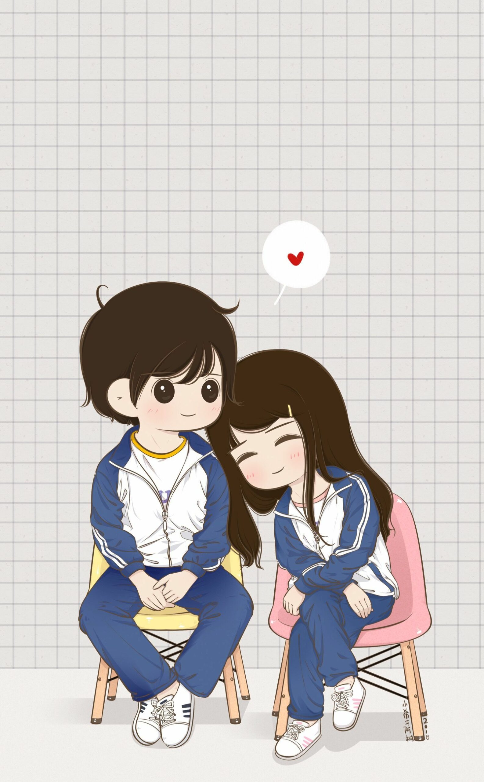 Chibi Cute Couple Cartoon Wallpapers