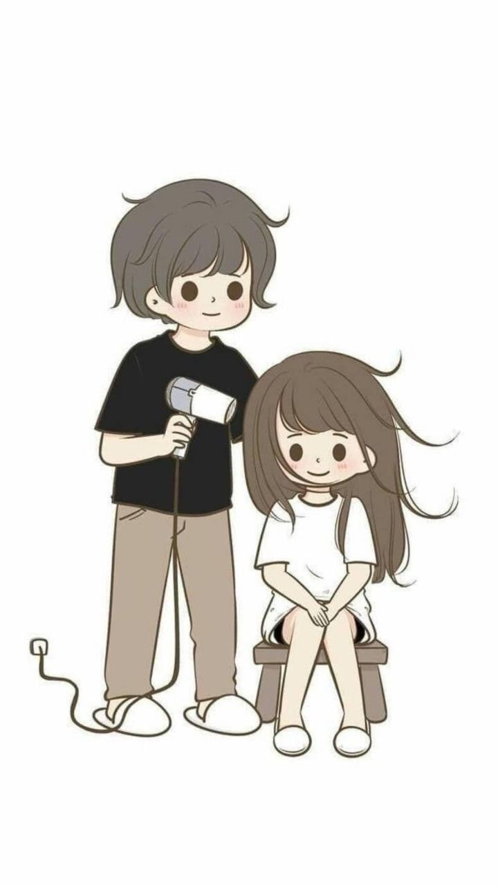 Chibi Cute Couple Cartoon Wallpapers