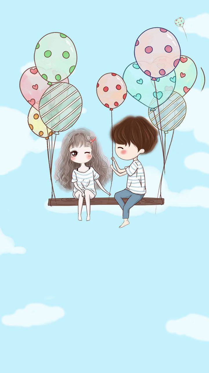 Chibi Cute Couple Cartoon Wallpapers