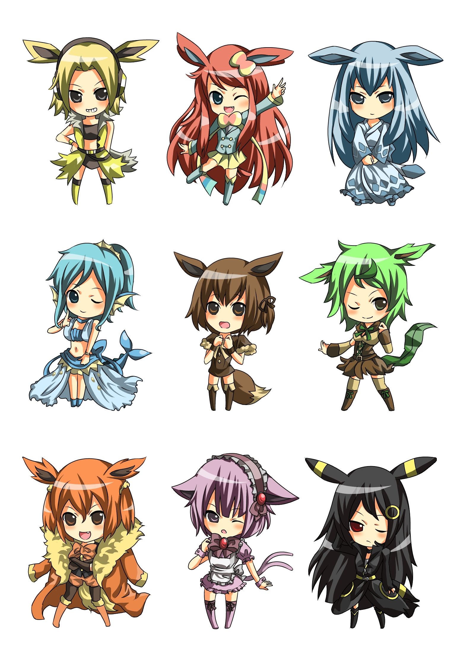 Chibi Eeveelutions Human Wallpapers