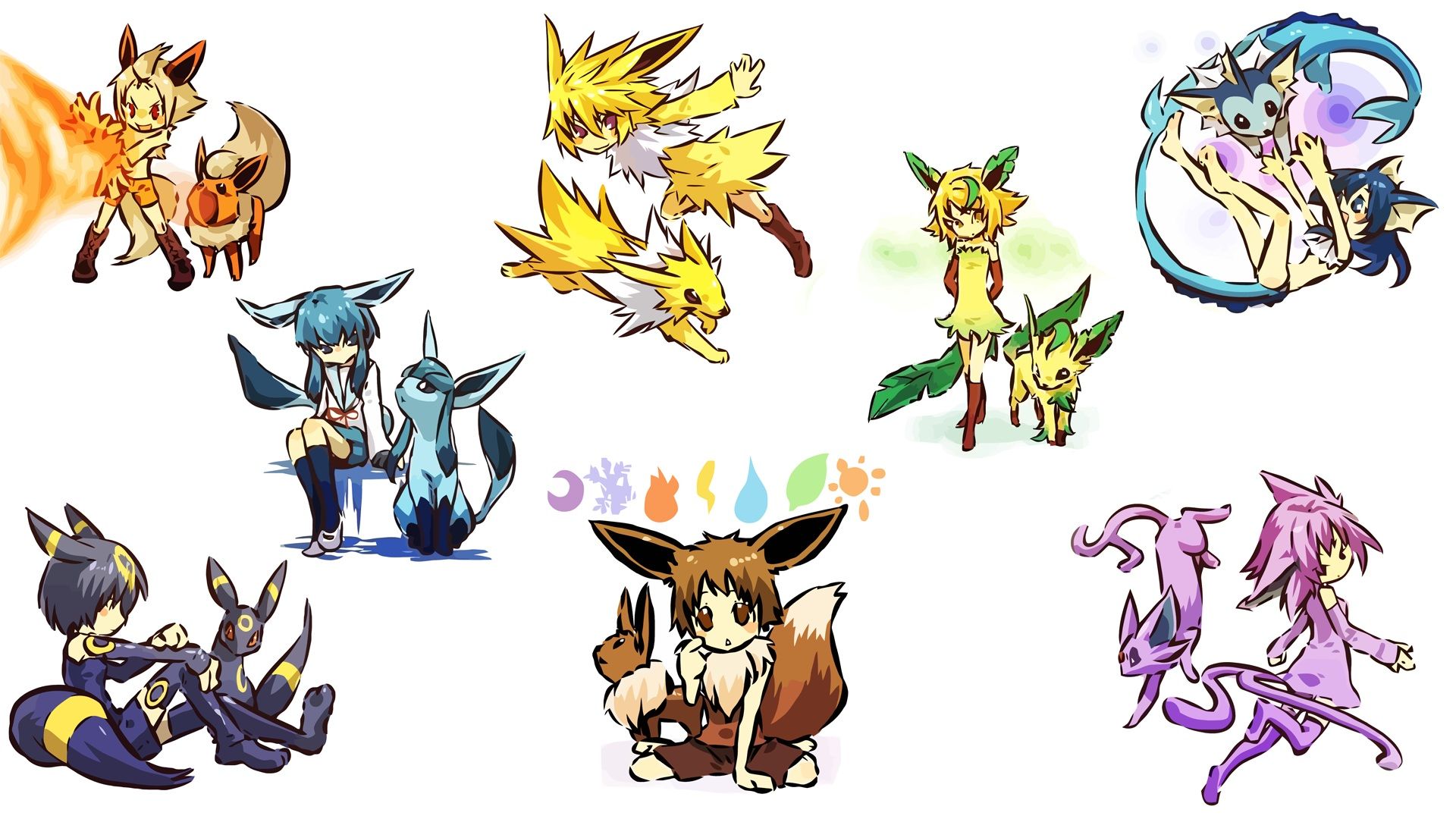 Chibi Eeveelutions Human Wallpapers