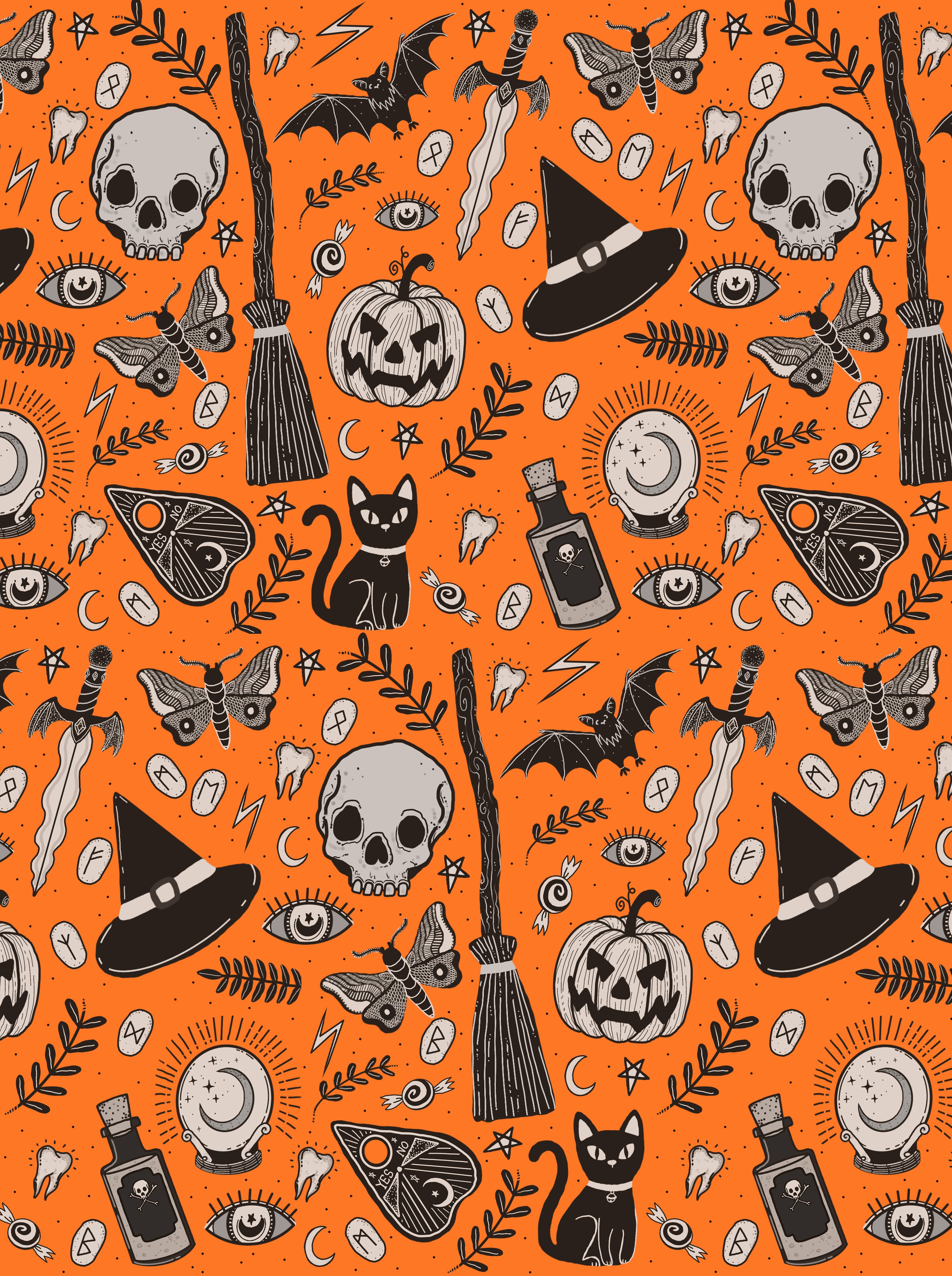 Classic Vintage Halloween Art Wallpapers