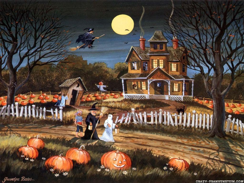 Classic Vintage Halloween Art Wallpapers